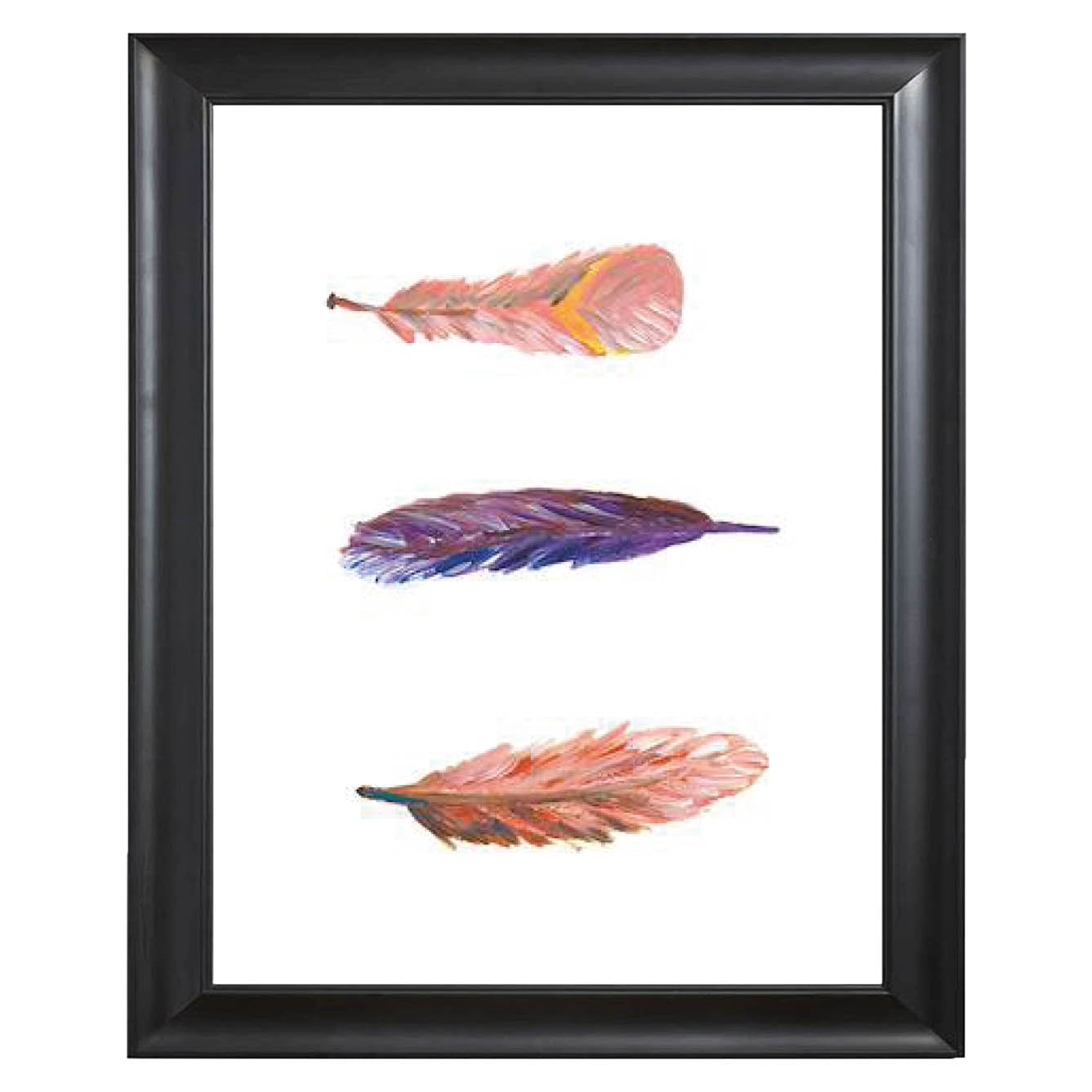 Art print swirling feathers