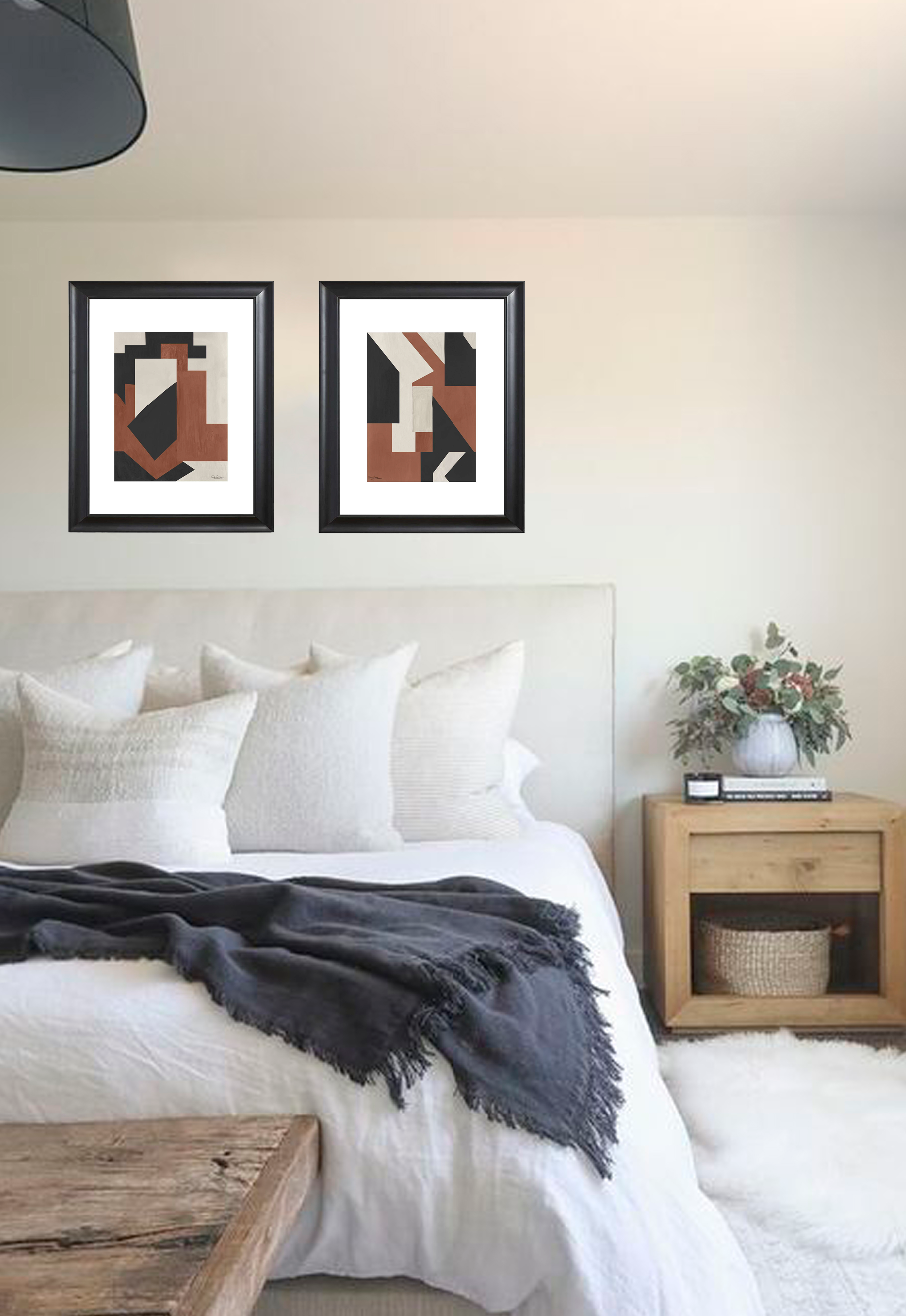 Art print geometric black brown right