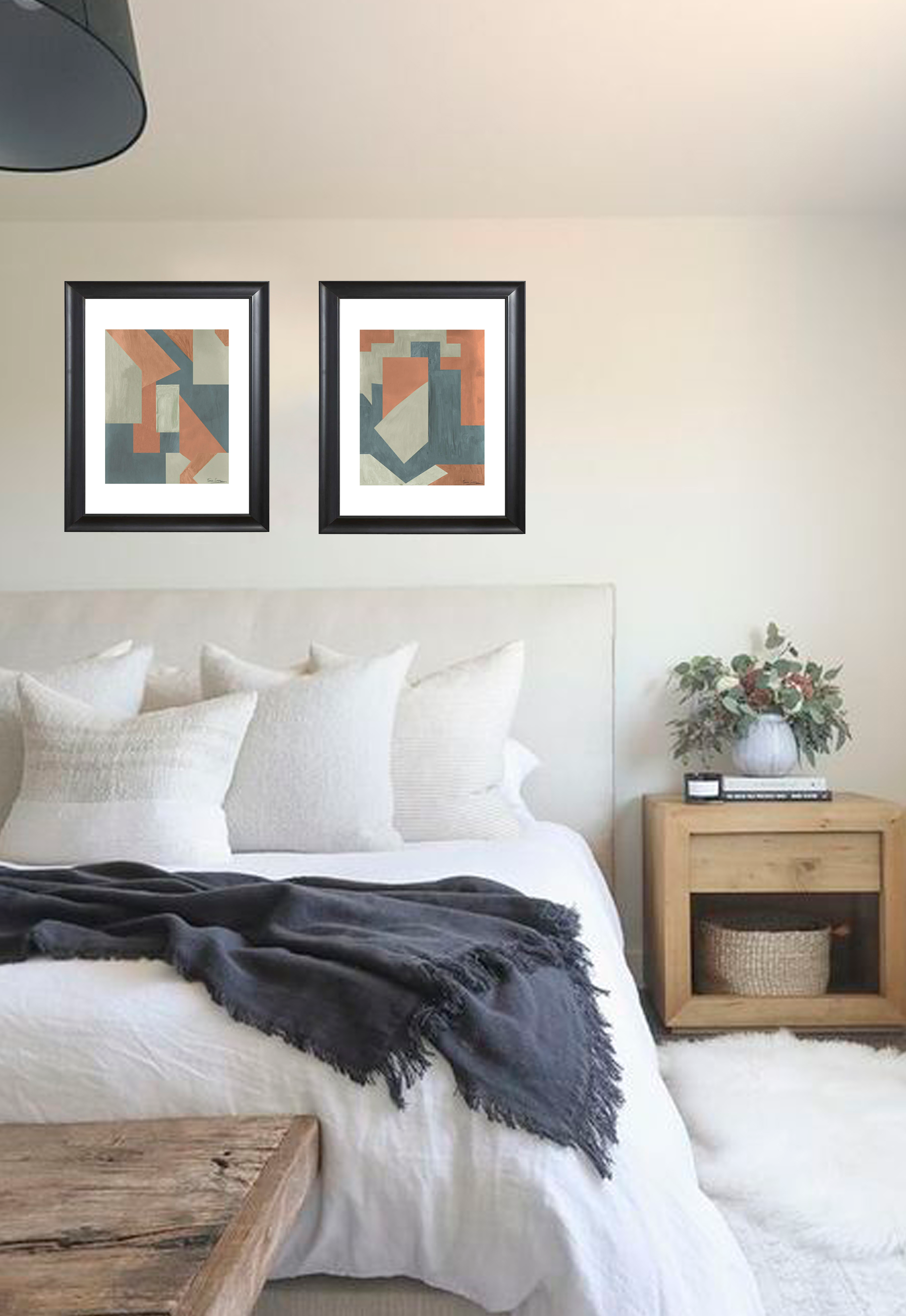 Art print geometric brow grey left