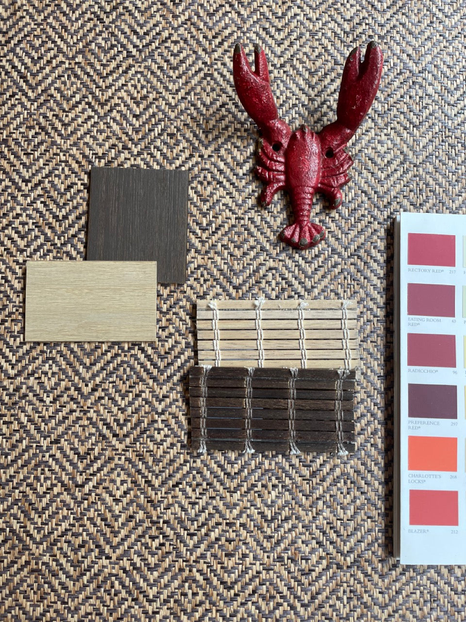 Behang Sisal visgraat caramel/ kastanje