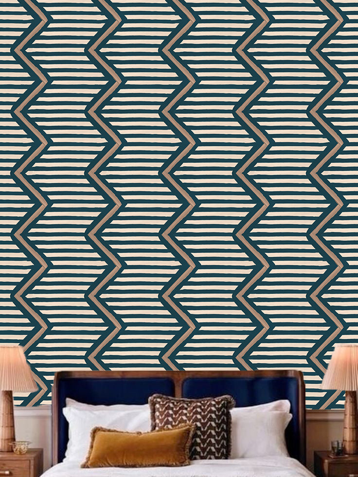 Behang Ikat Oez Zigzag