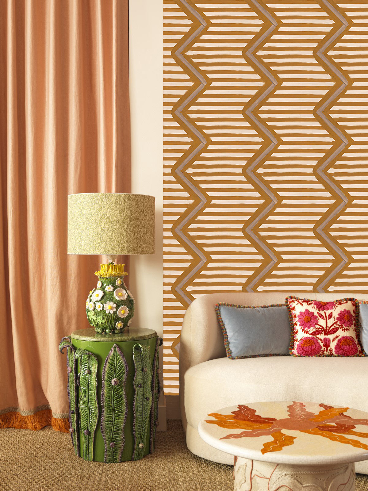 Behang Ikat Oez Zigzag