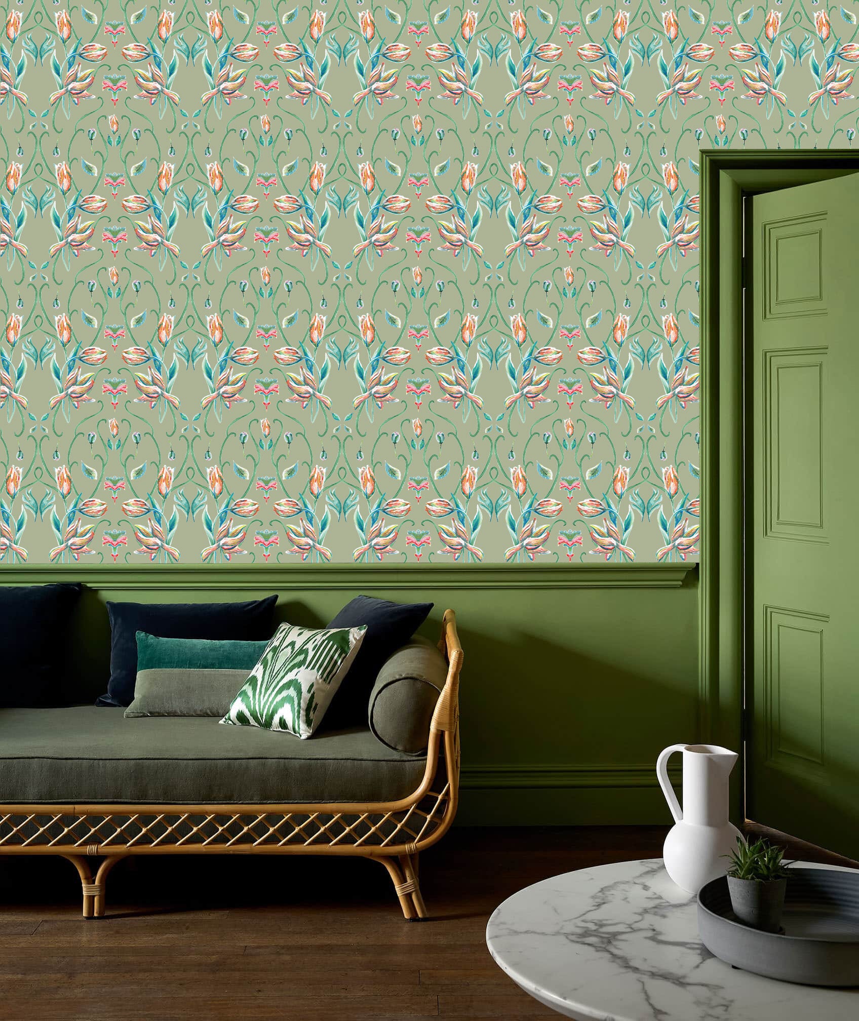 Behang Art Nouveau French Tulip