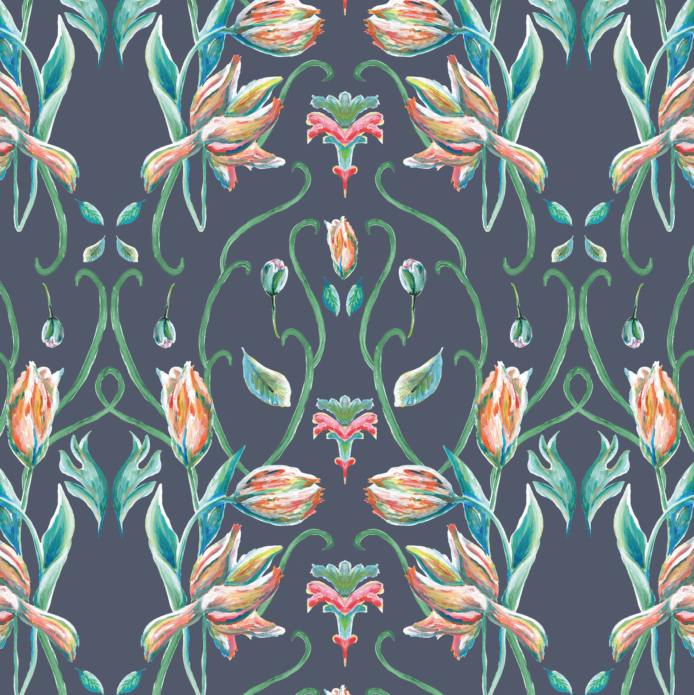 Behang Art Nouveau French Tulip