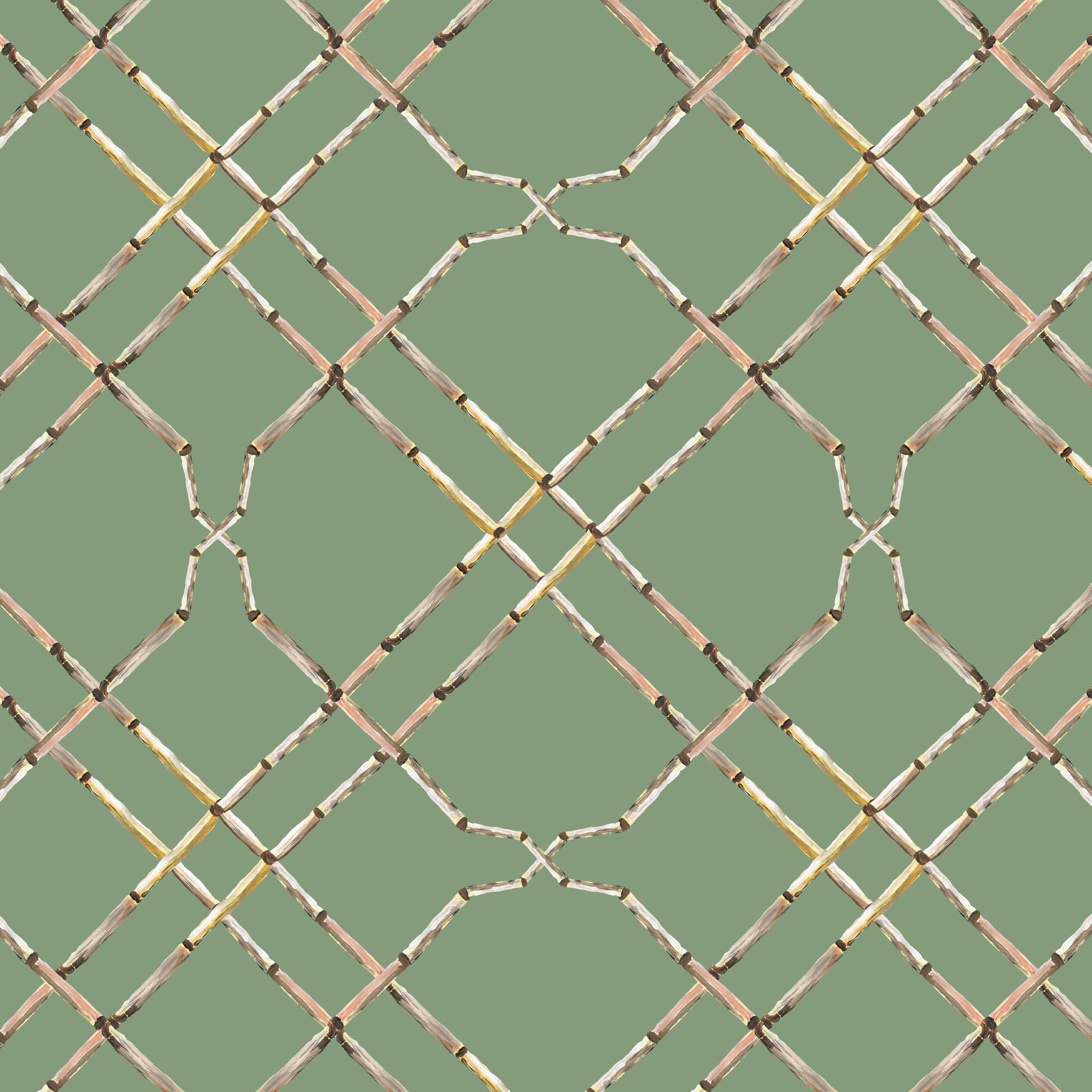 Behang Bamboo Trellis