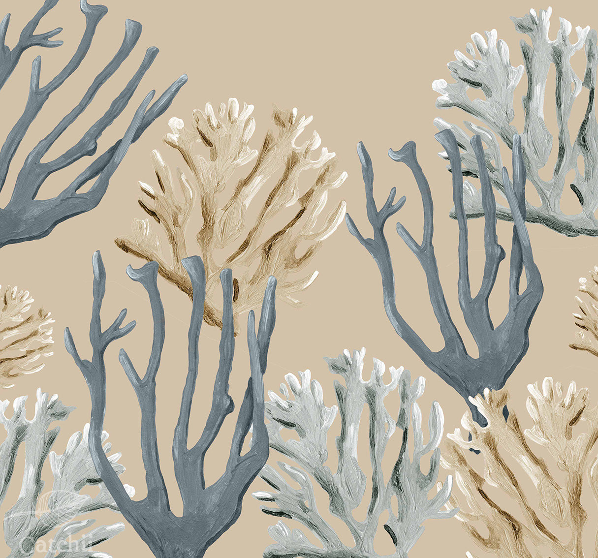 Mural Koraal blauw Coastal coral blue