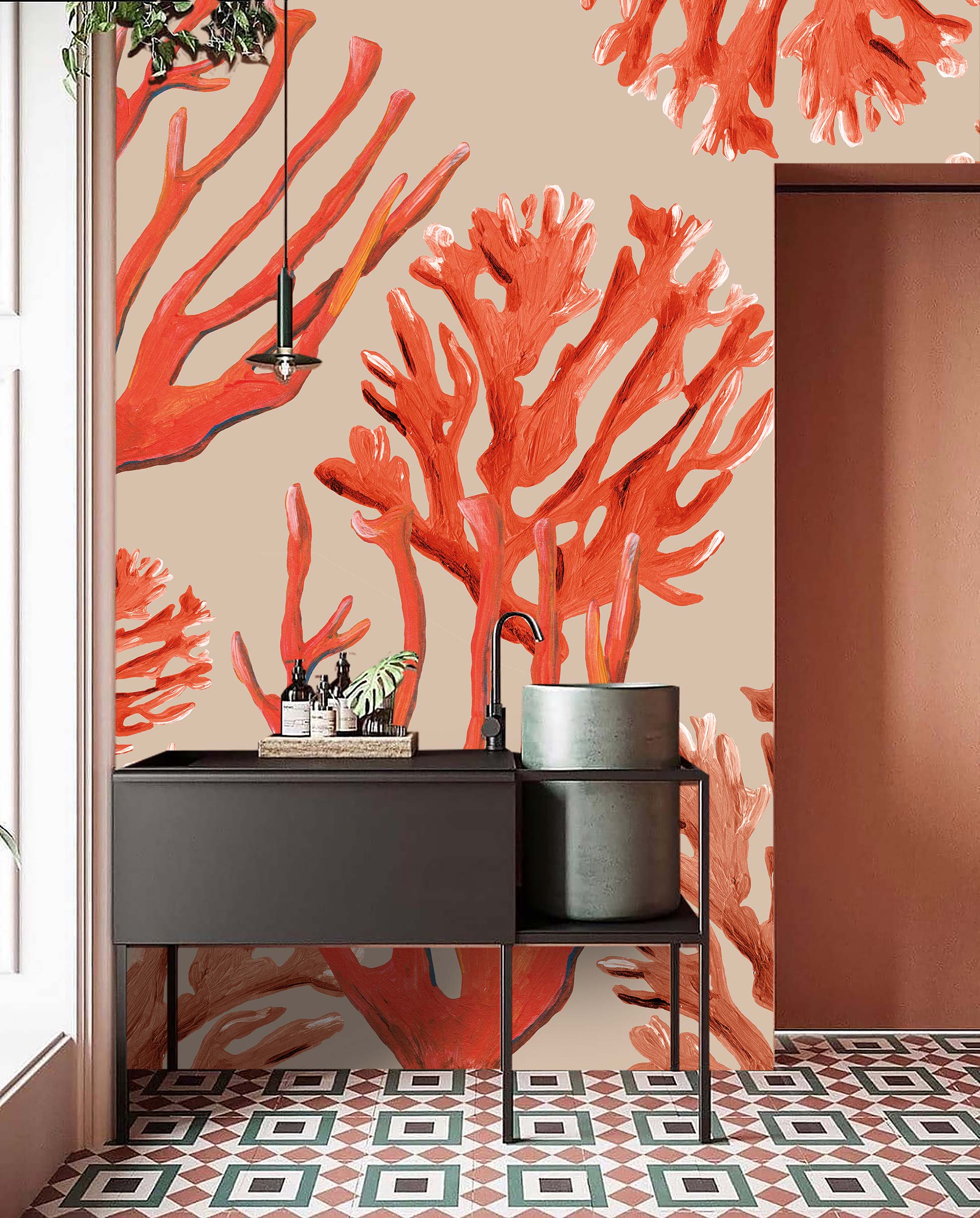 Mural Koraal rood Coastal coral red