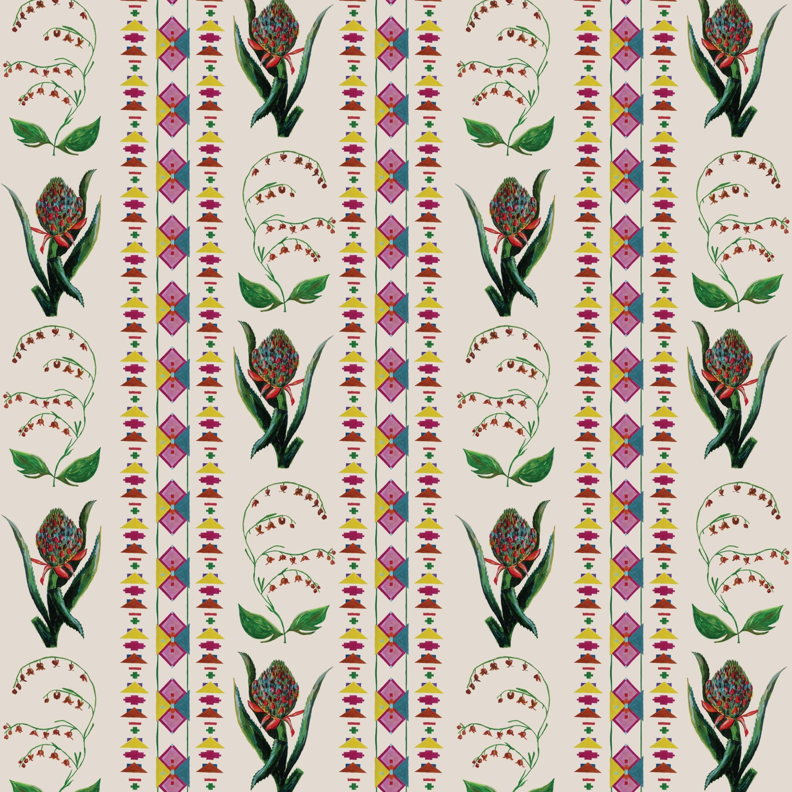 Behang Encanto Aztec Flowers