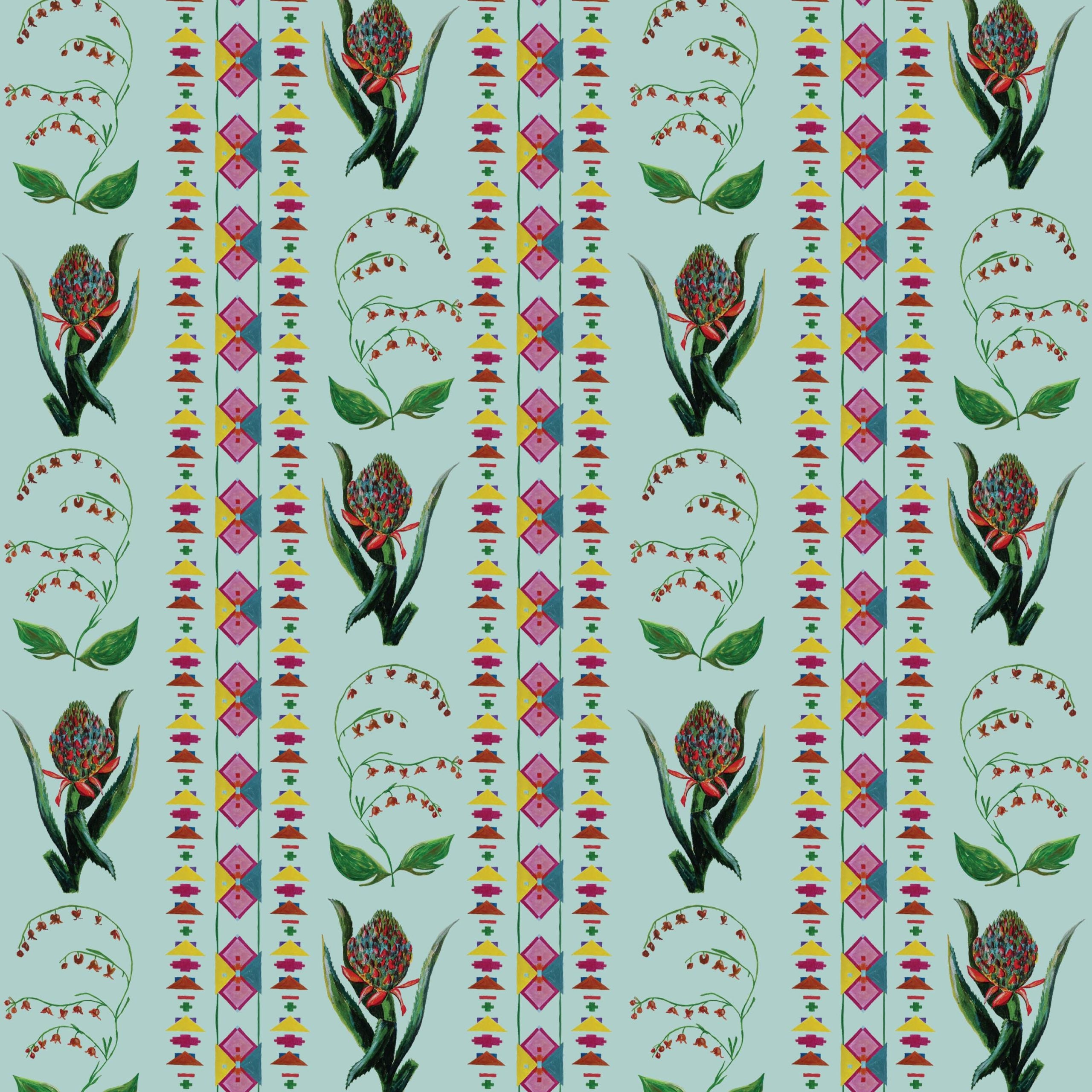 Behang Encanto Aztec Flowers