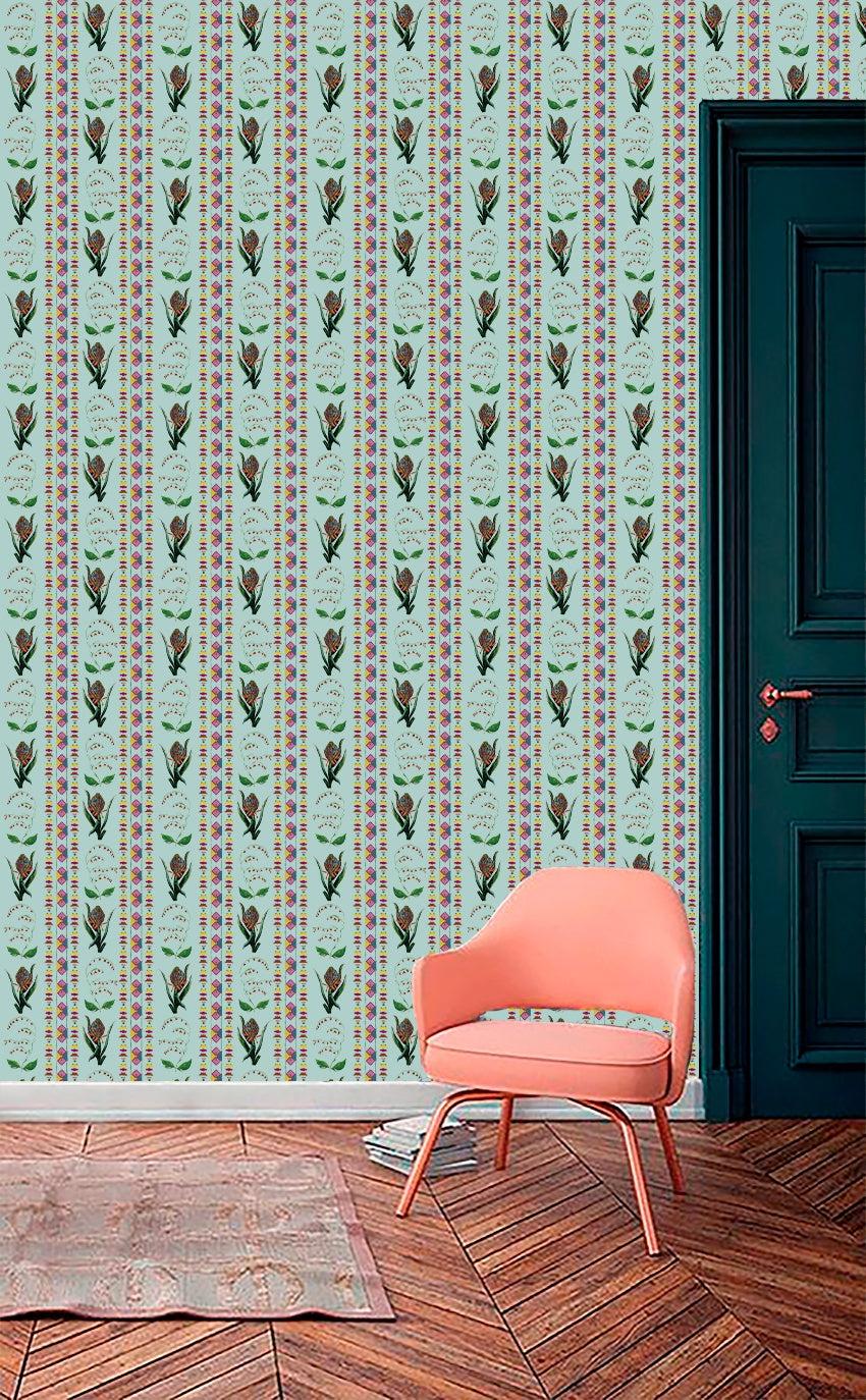 Behang Encanto Aztec Flowers