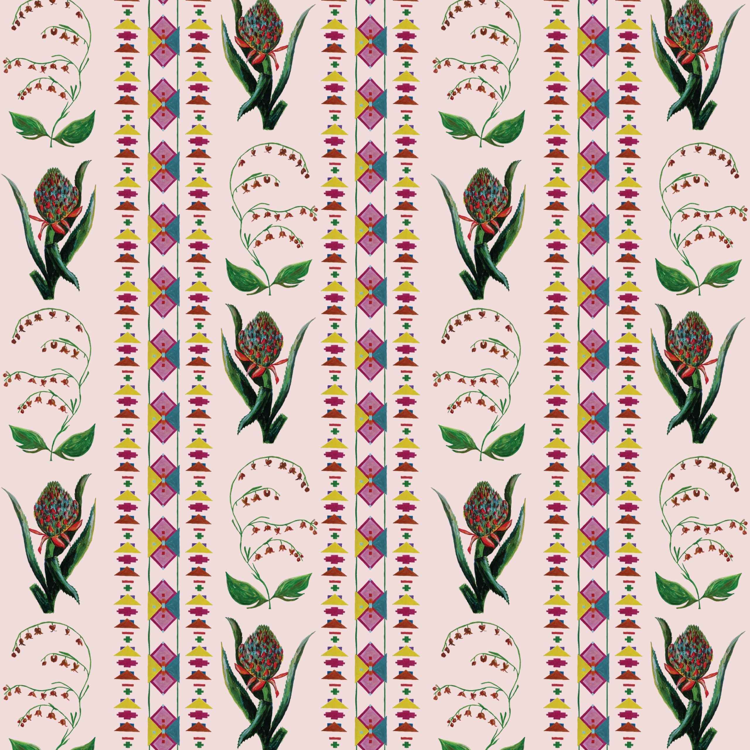 Behang Encanto Aztec Flowers