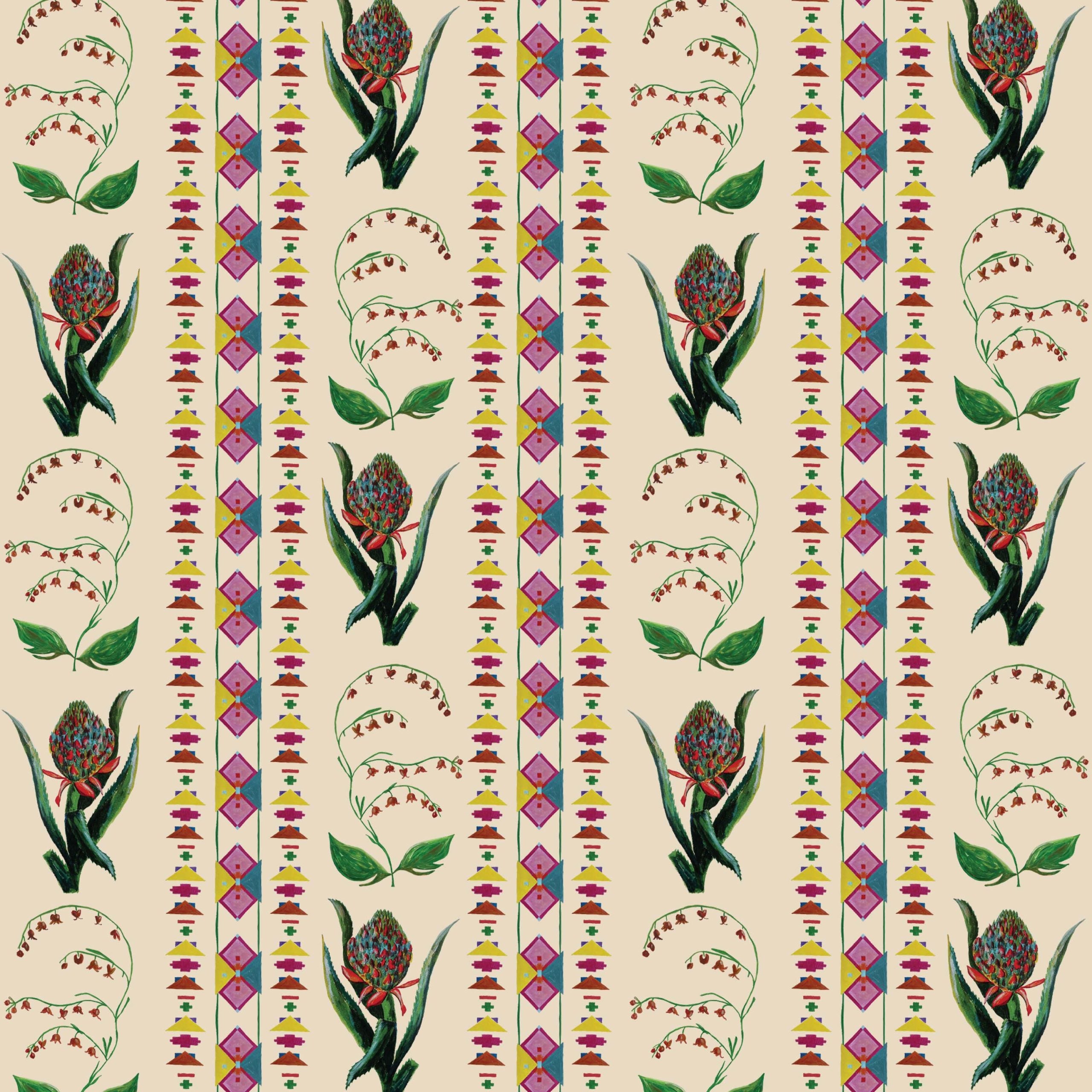 Behang Encanto Aztec Flowers