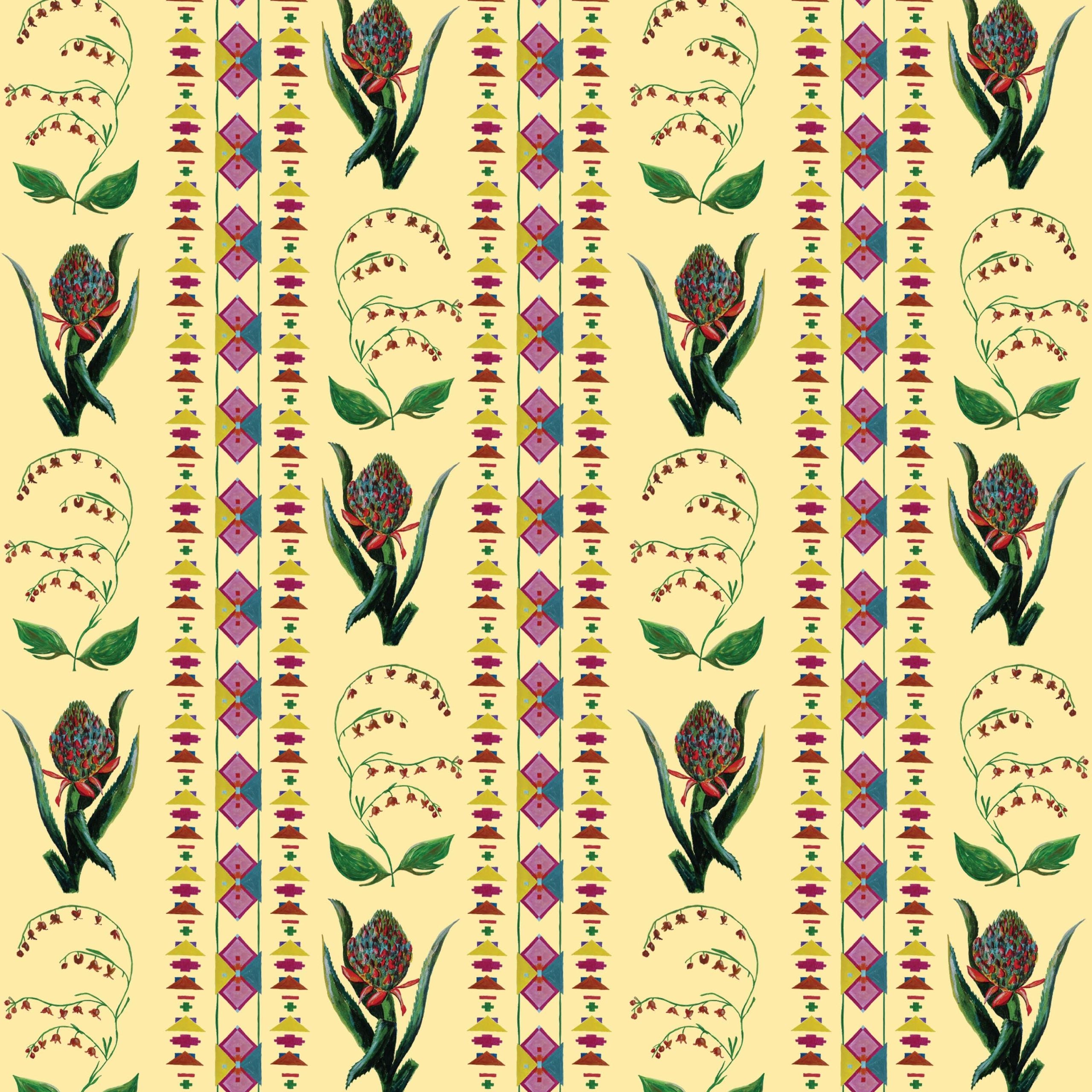 Behang Encanto Aztec Flowers