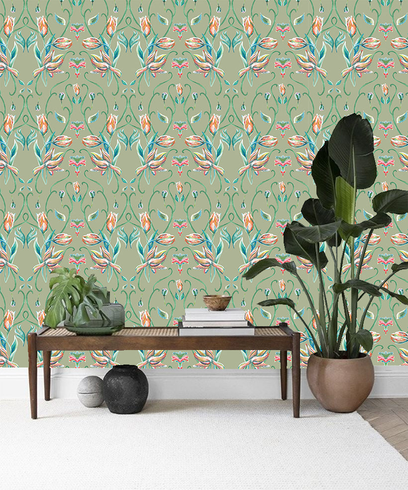 Behang Art Nouveau French Tulip