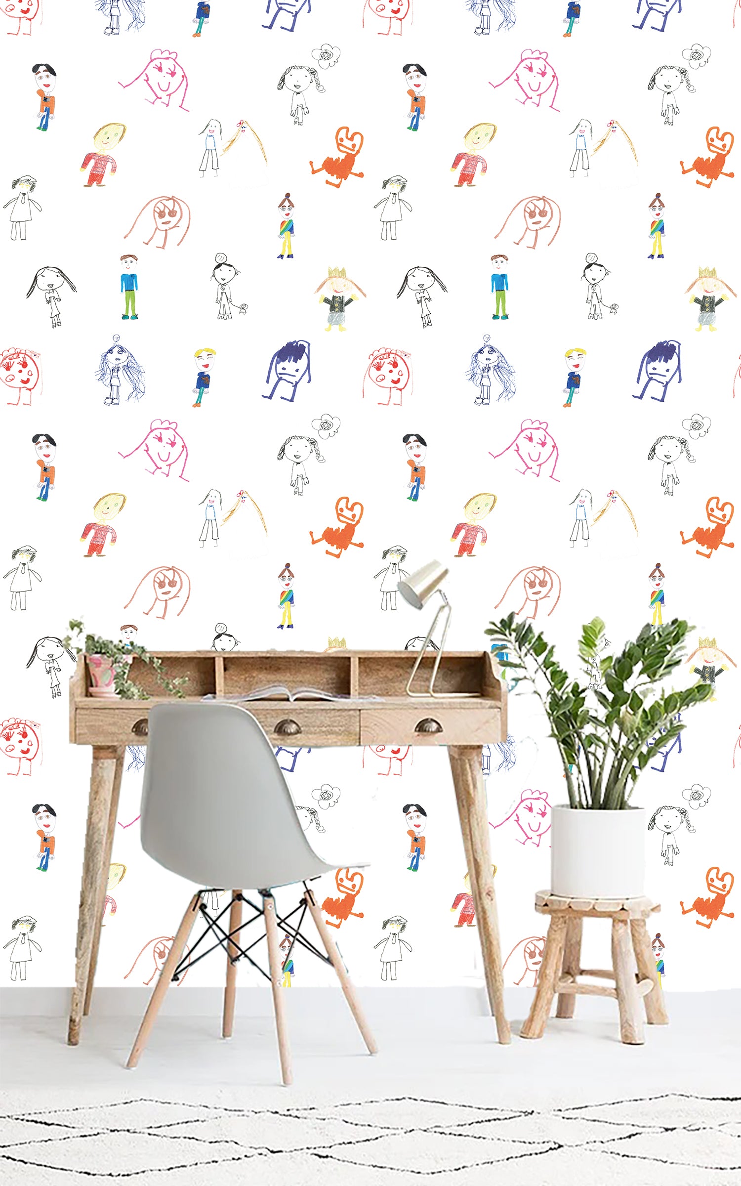 Behang poppetjes Felice en Ghislaine