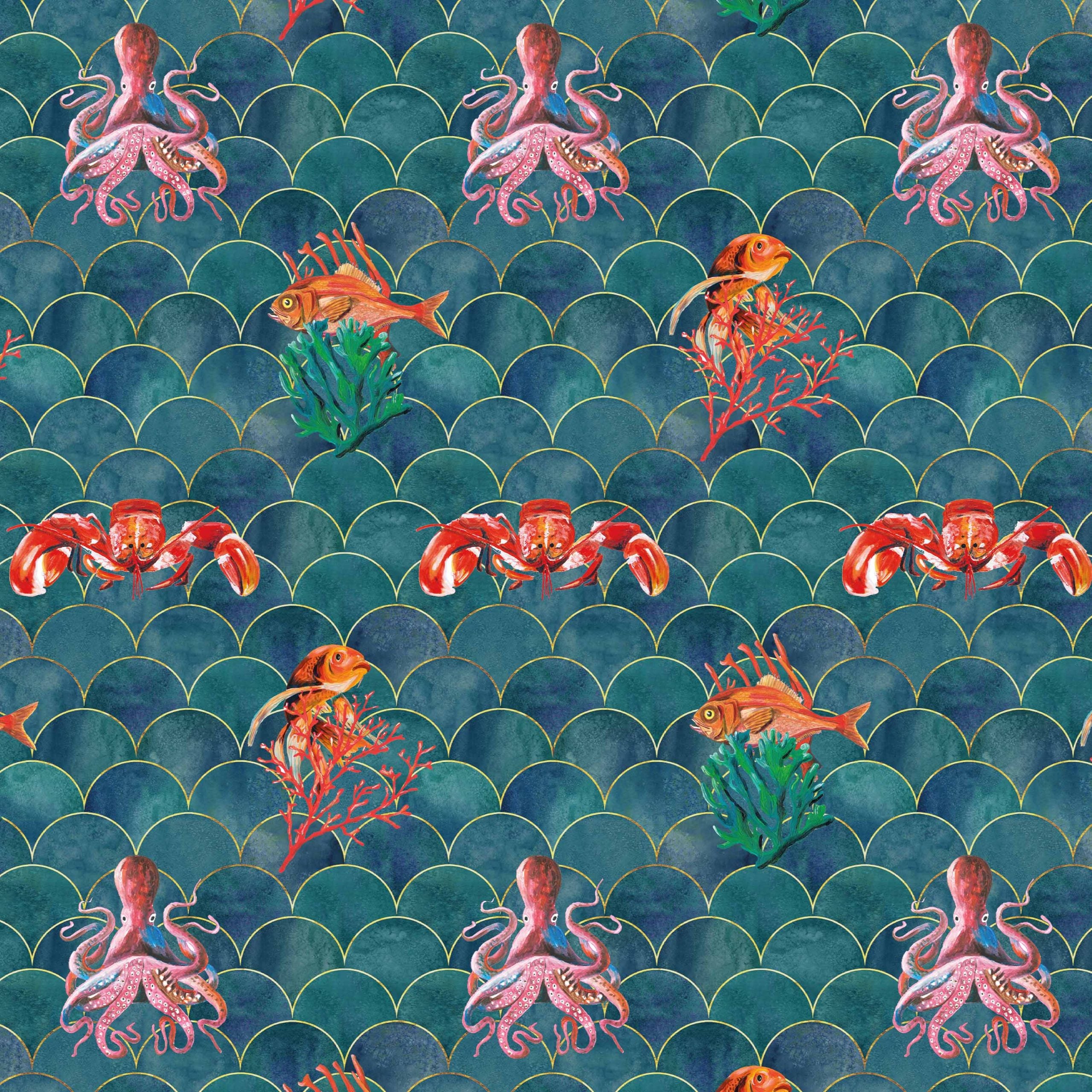 Behang Hippy Fish