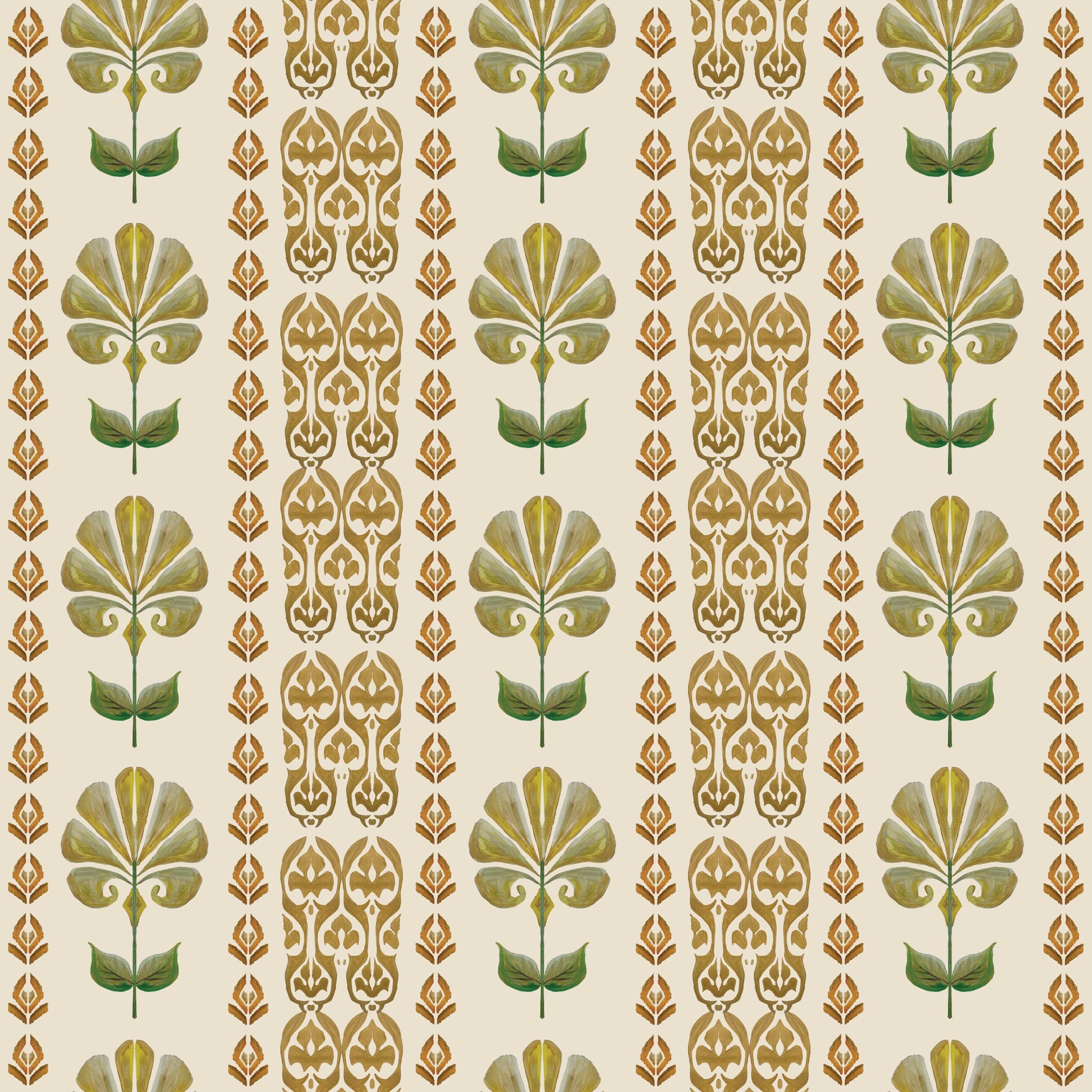 Behang Ikat Flowers