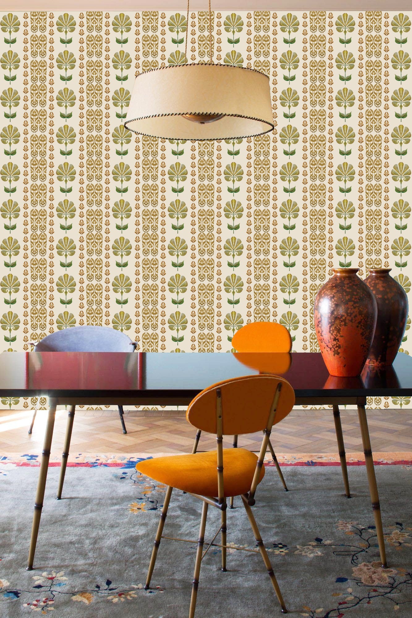 Behang Ikat Flowers