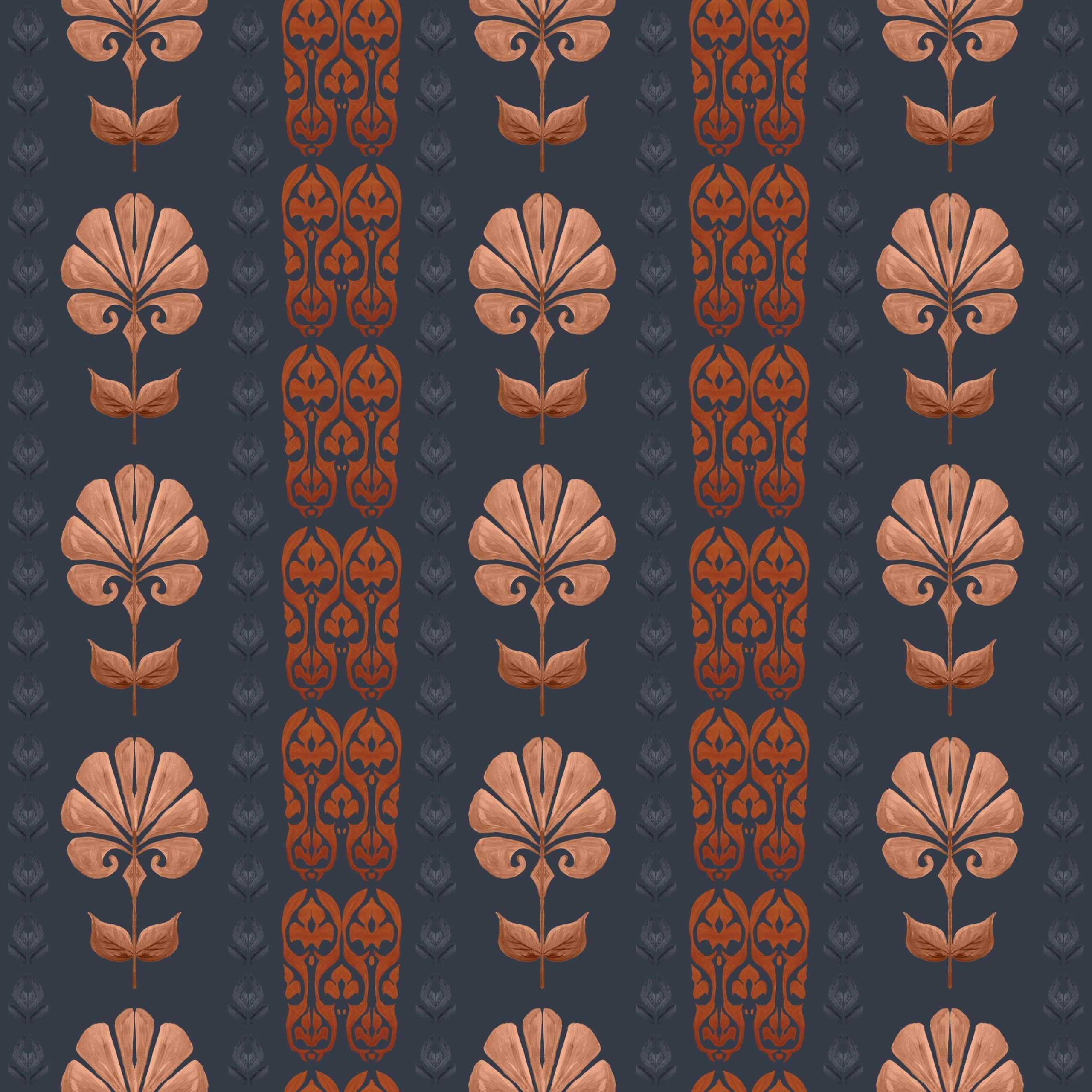Behang Ikat Flowers