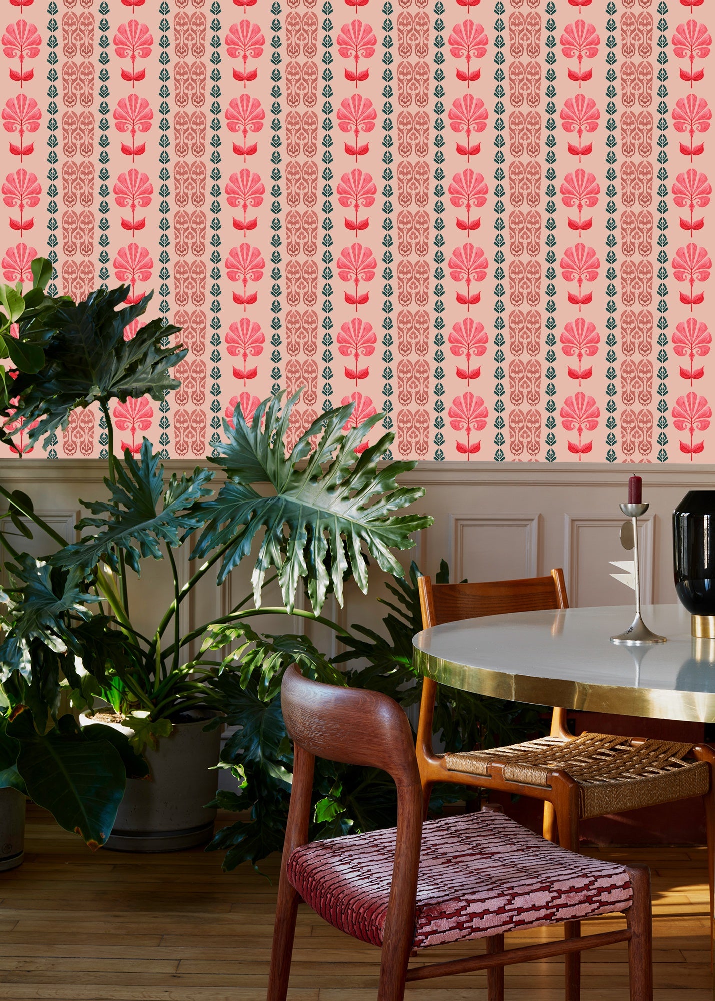 Behang Ikat Flowers