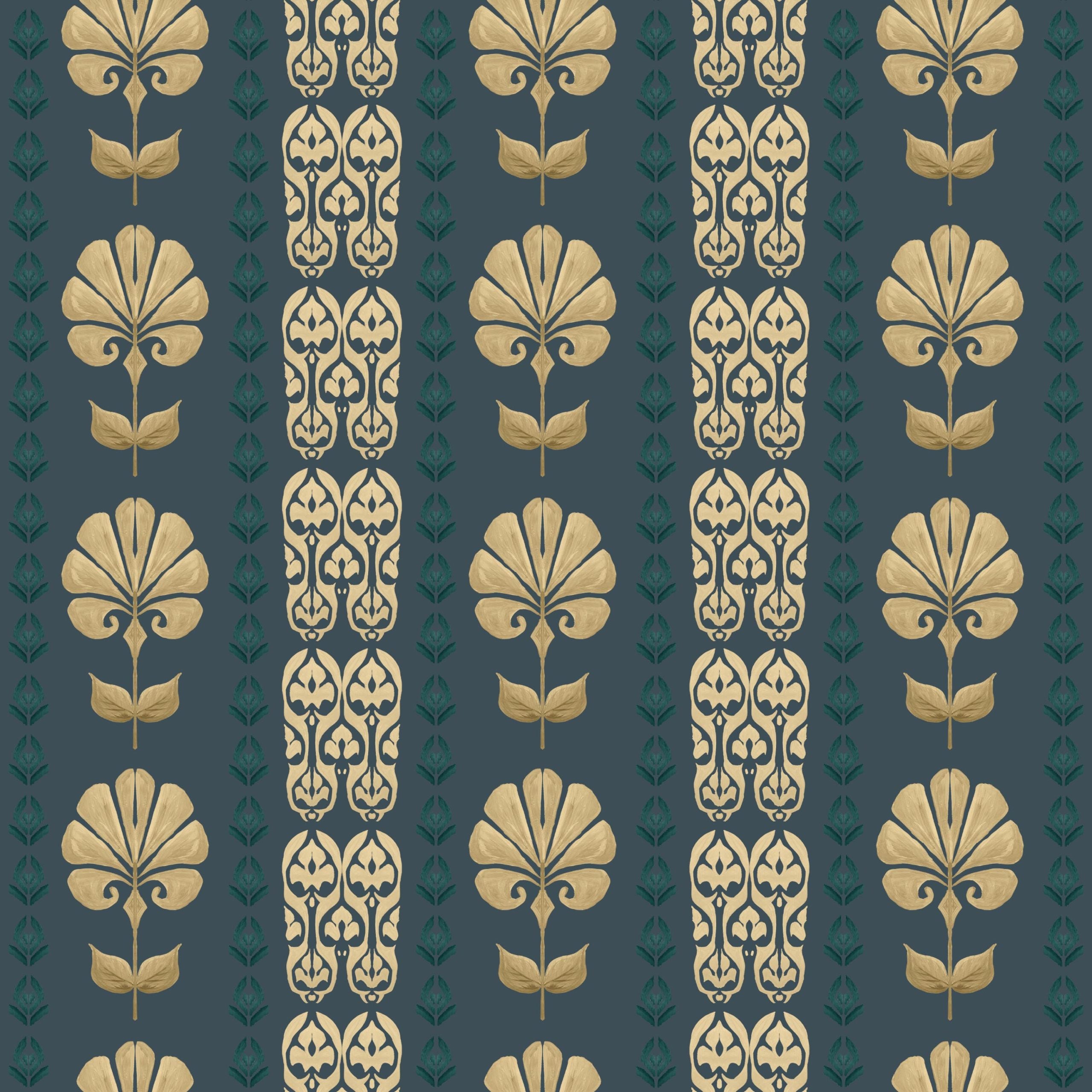 Behang Ikat Flowers