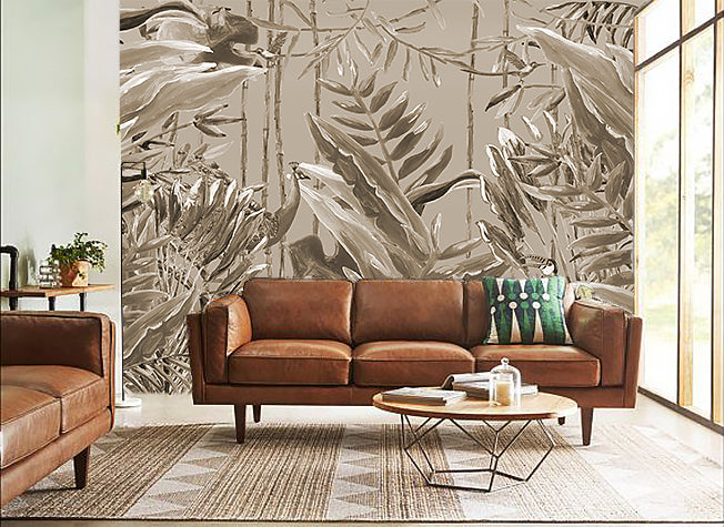 Mural Jungle Bos sepia Jungle Forest