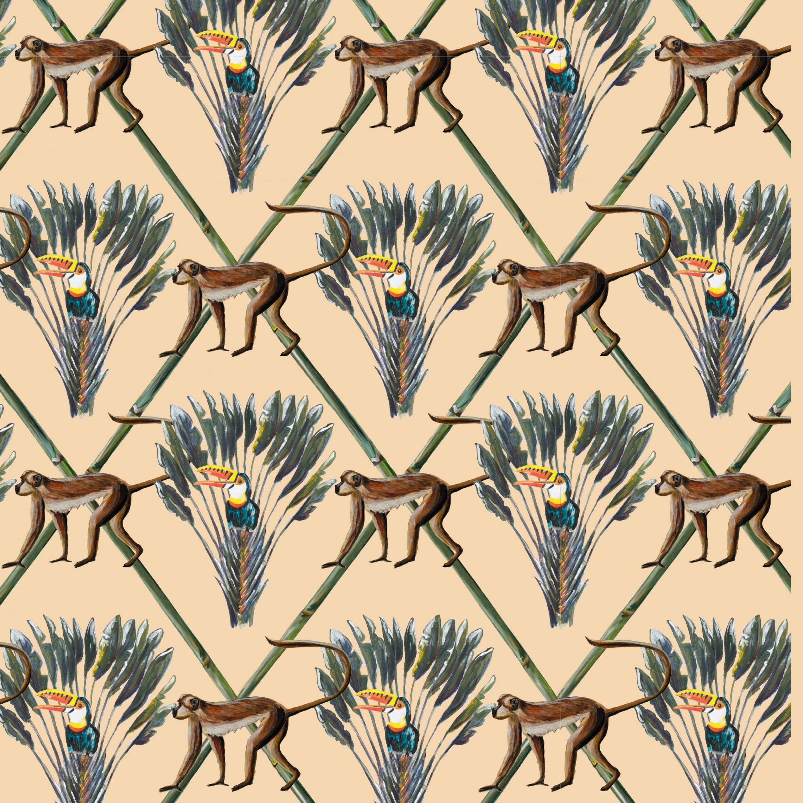 Behang Monkey Travels
