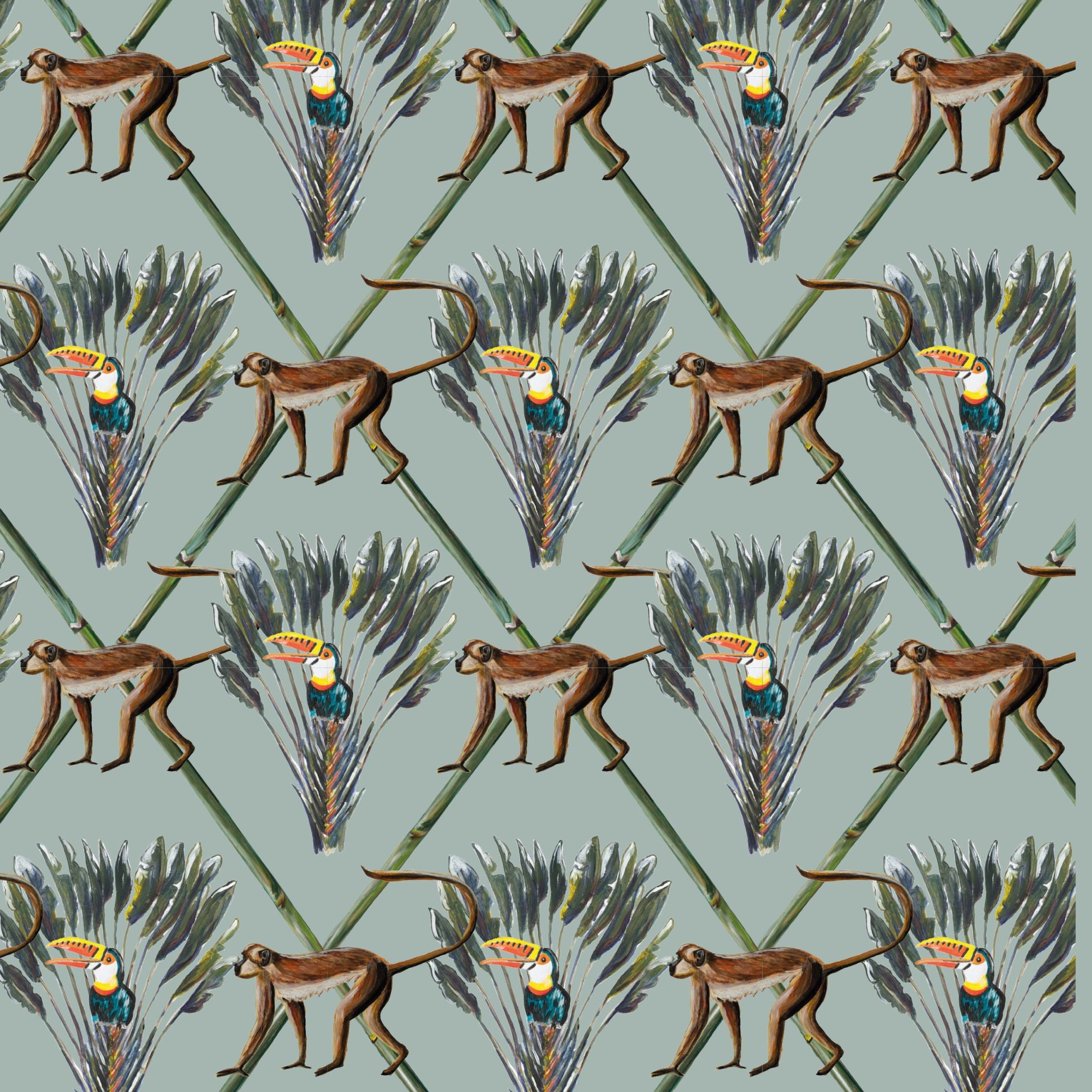 Behang Monkey Travels