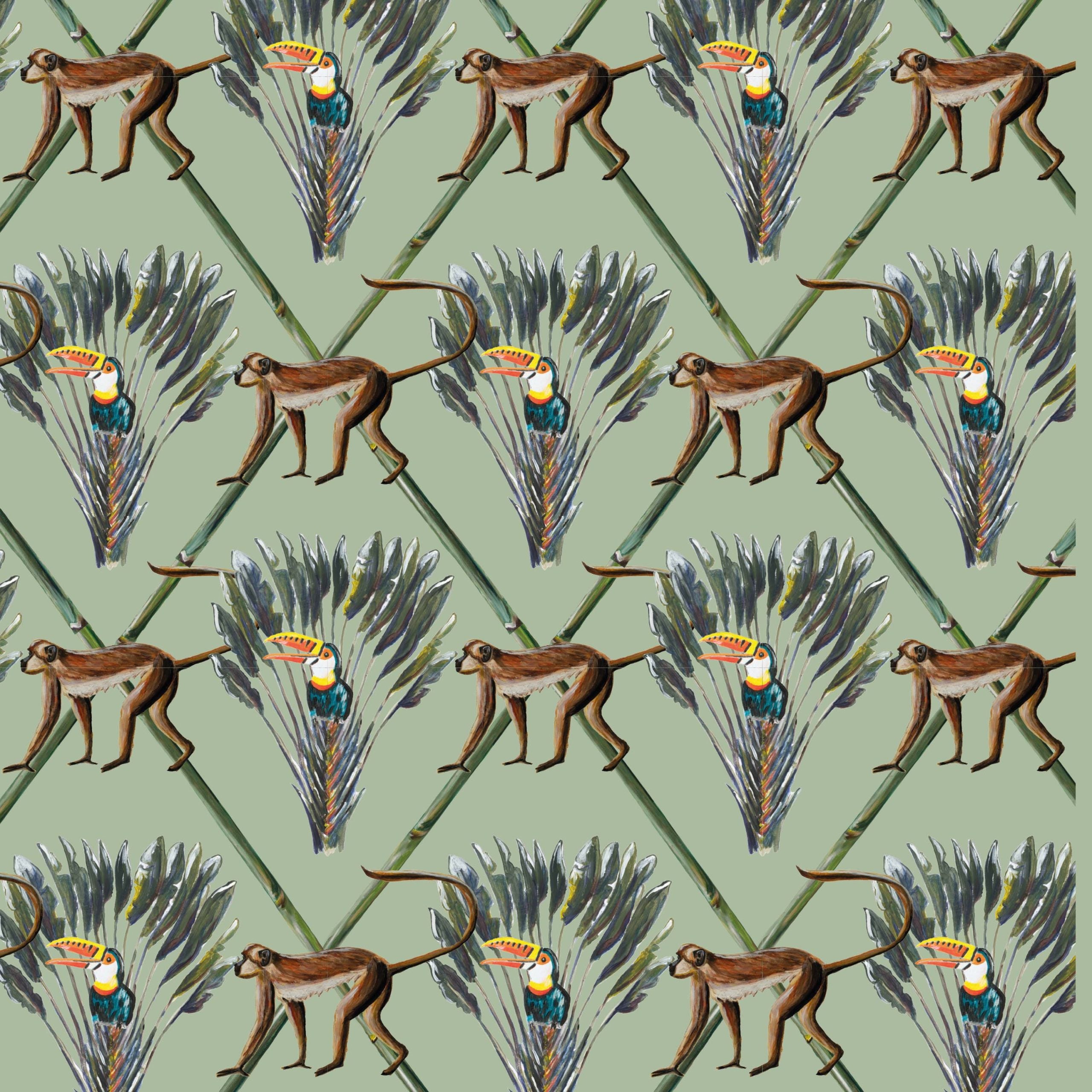 Behang Monkey Travels