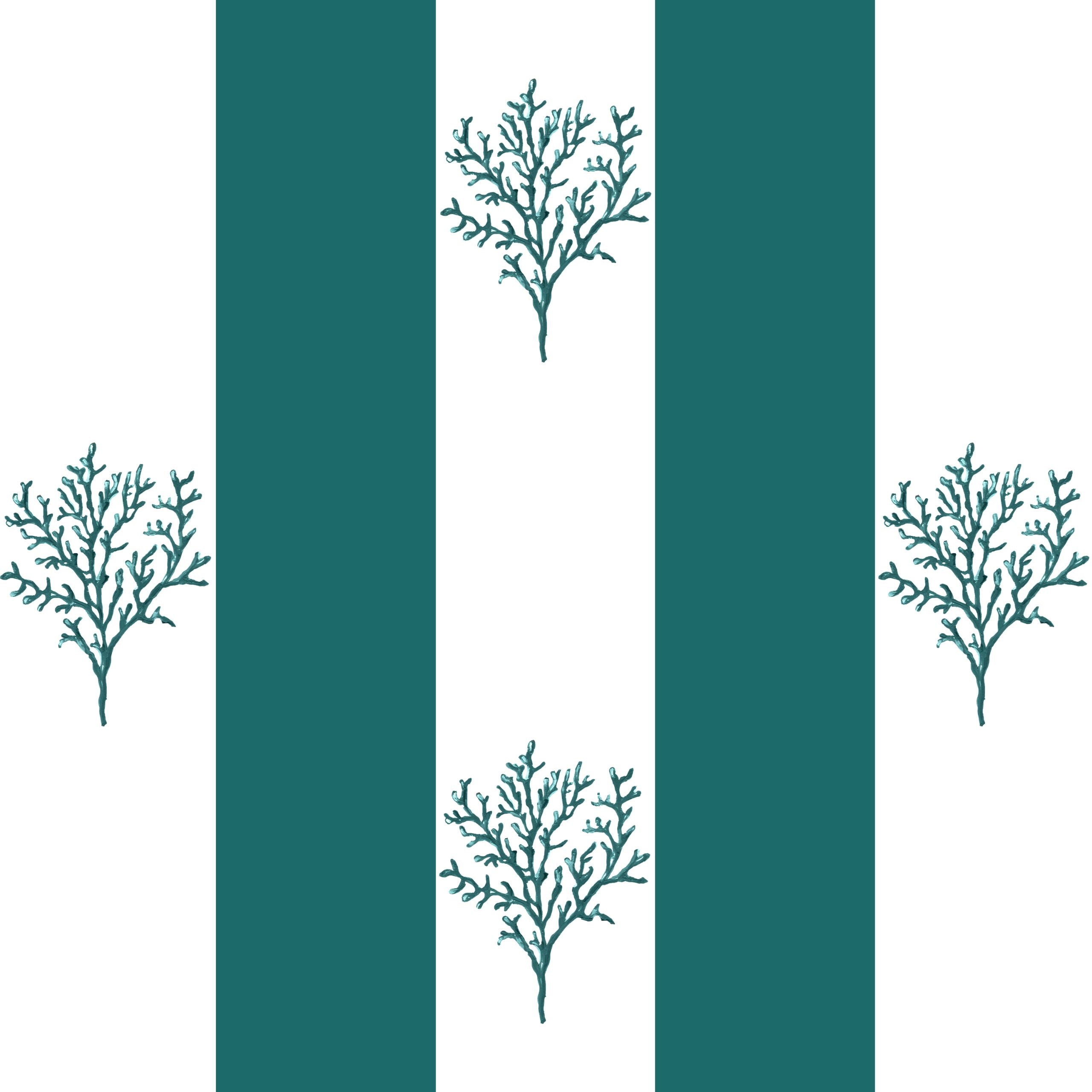 Behang Navy Coral Stripes