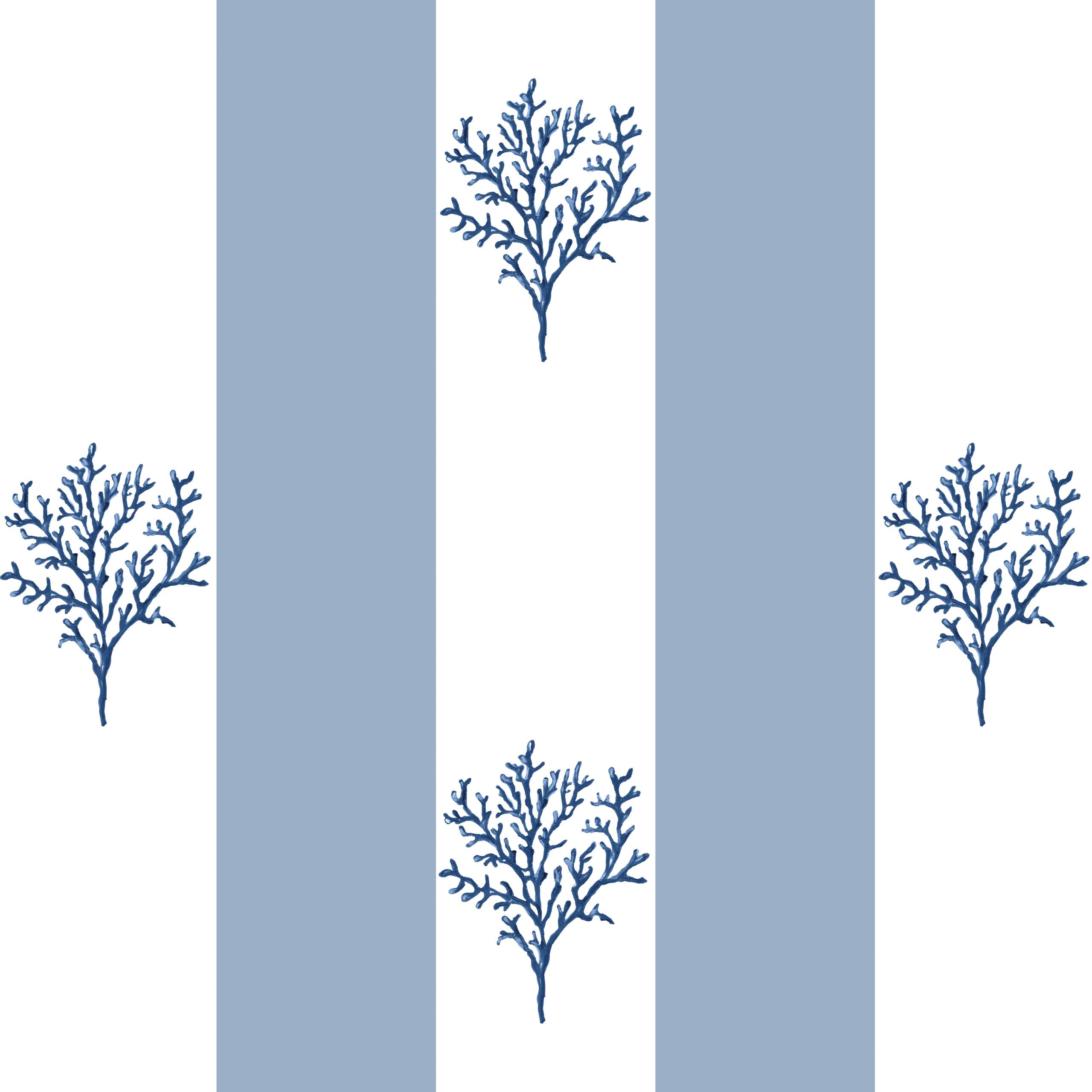 Behang Navy Coral Stripes