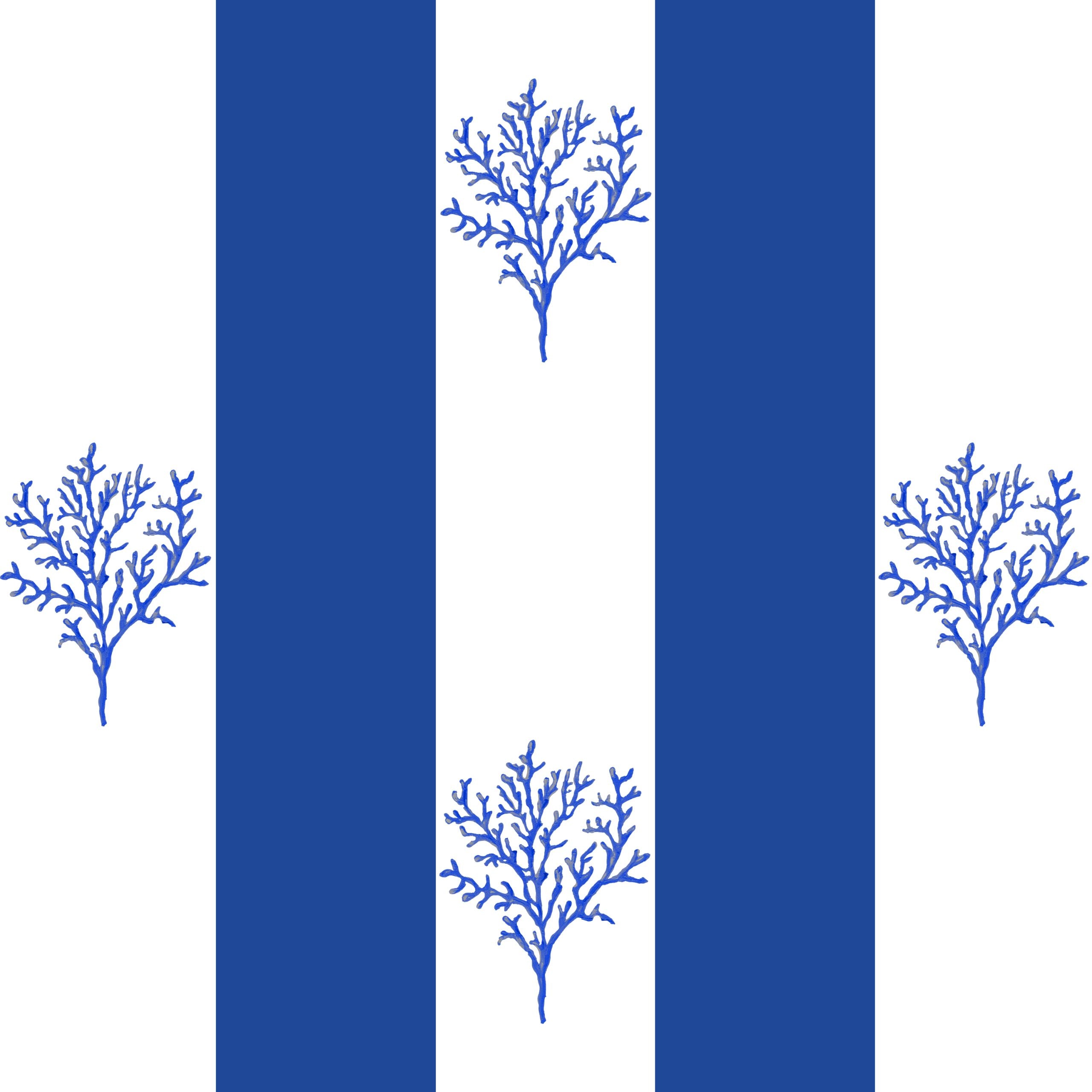Behang Navy Coral Stripes