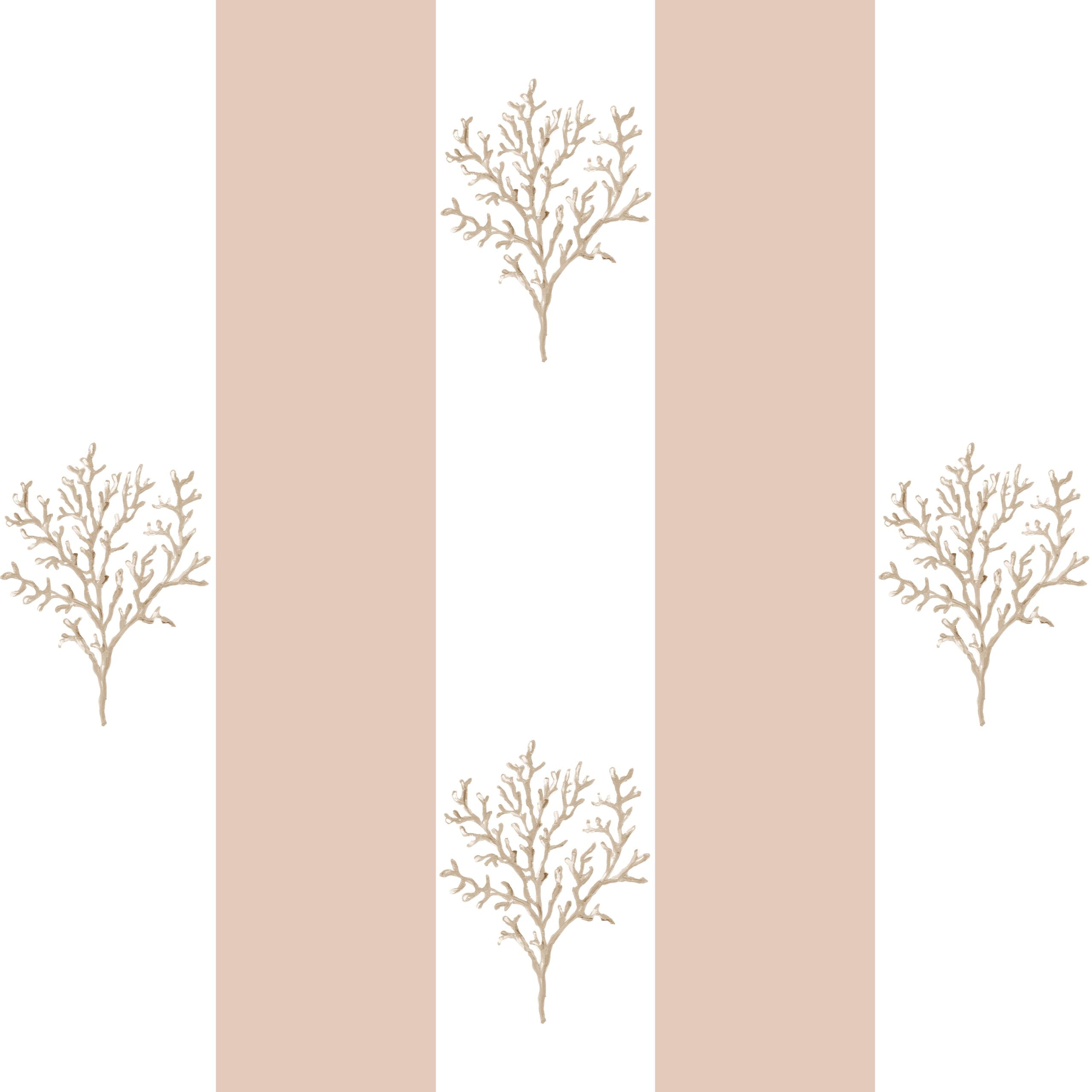Behang Navy Coral Stripes