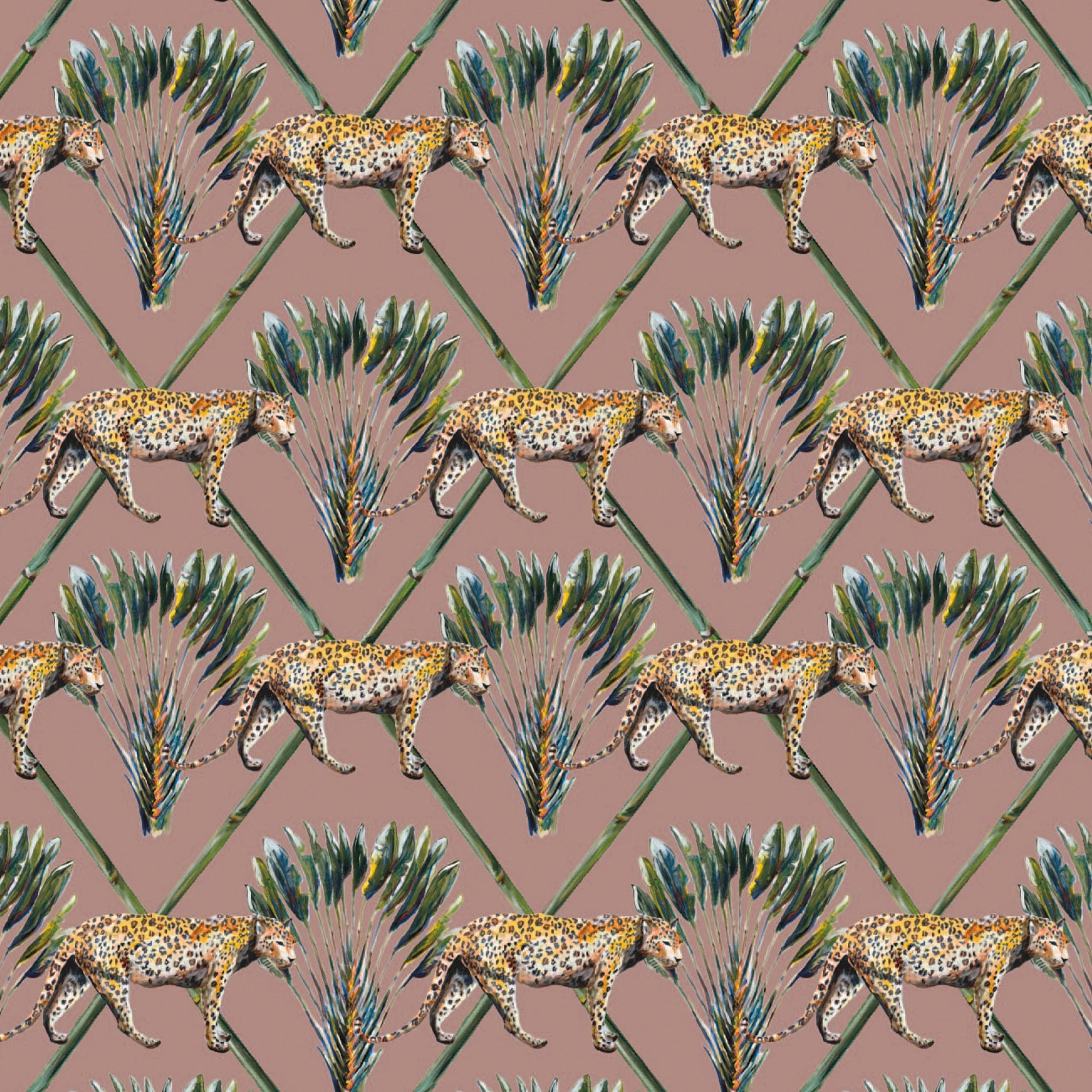 Behang Panter Palm