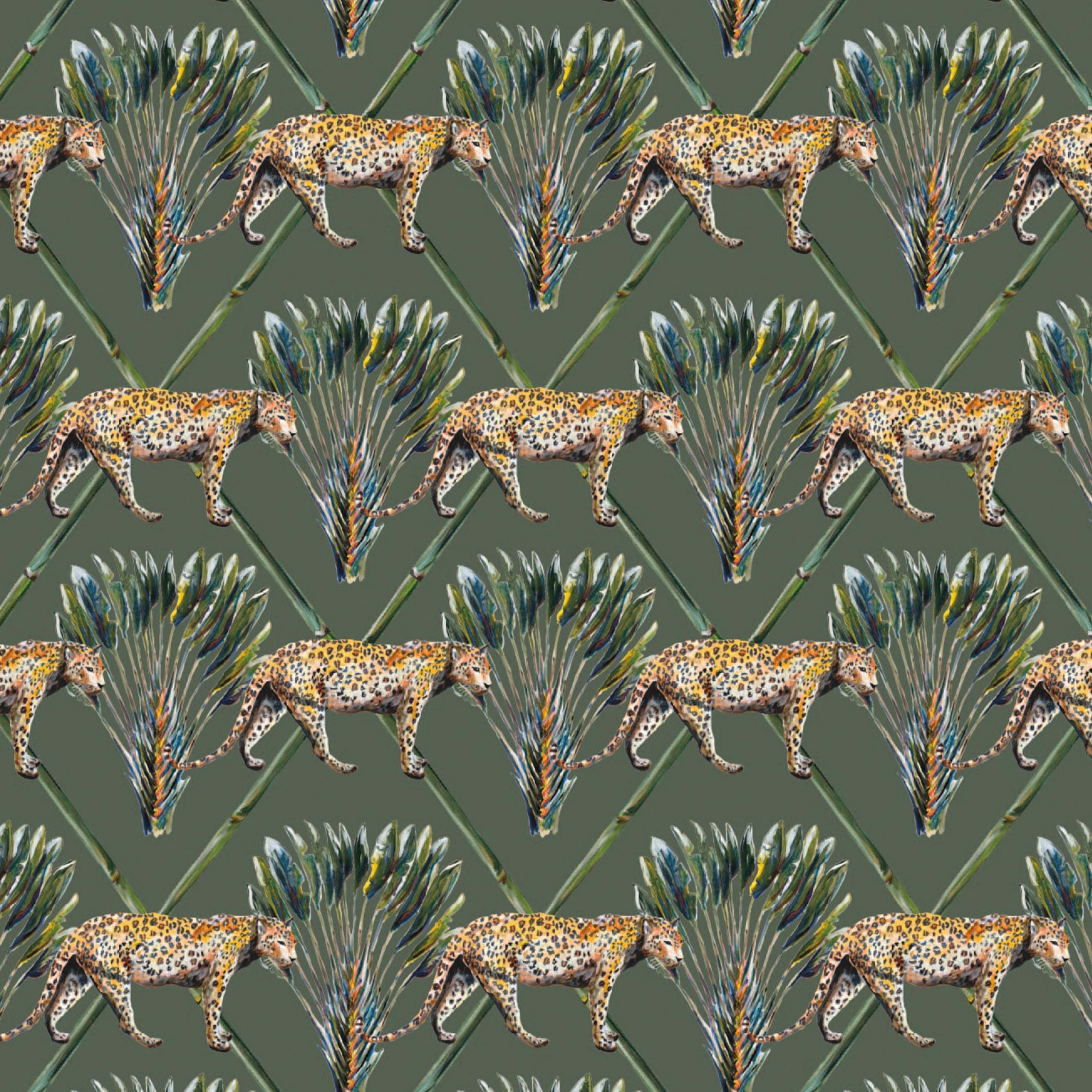 Behang Panter Palm