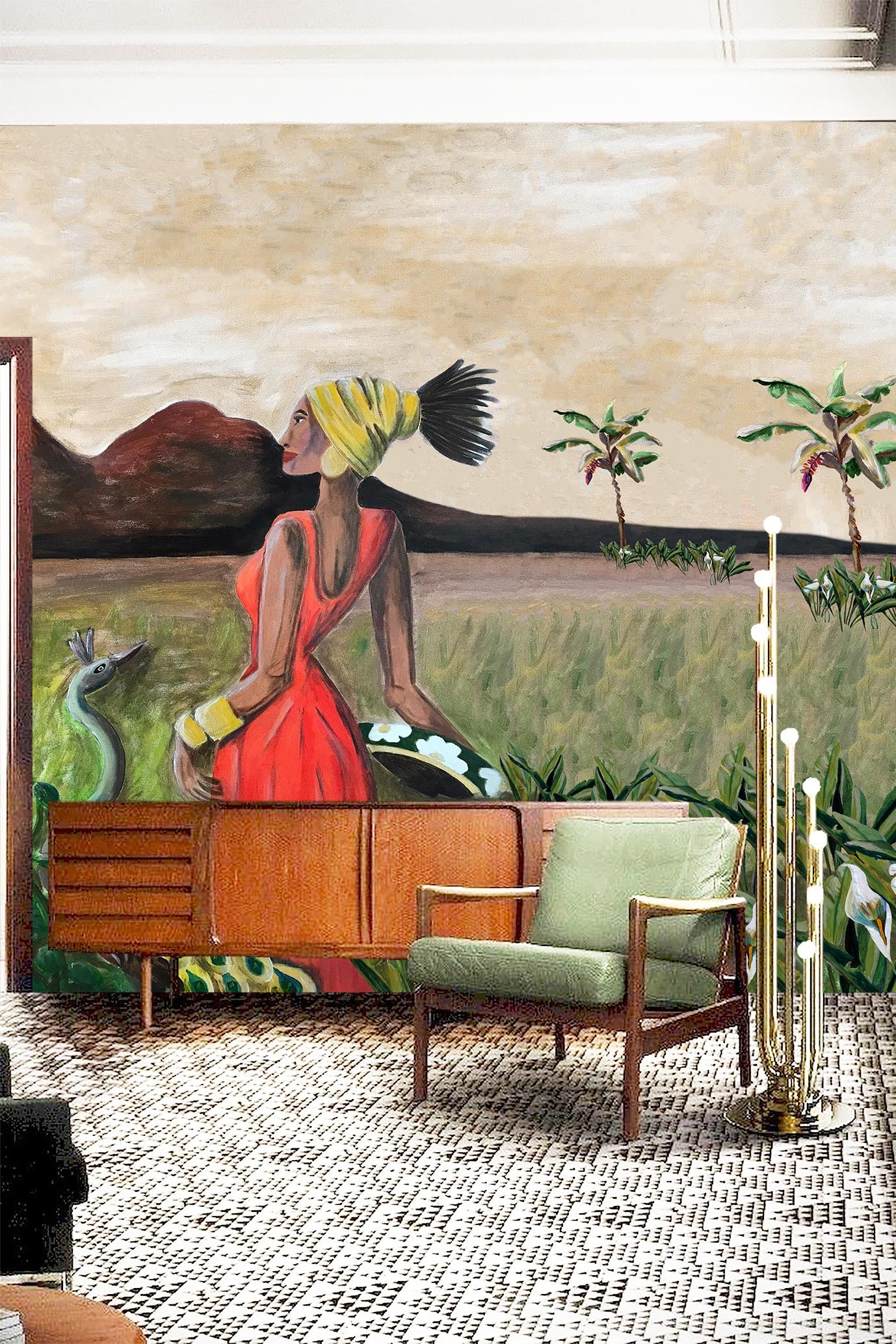 Mural Sunset lady