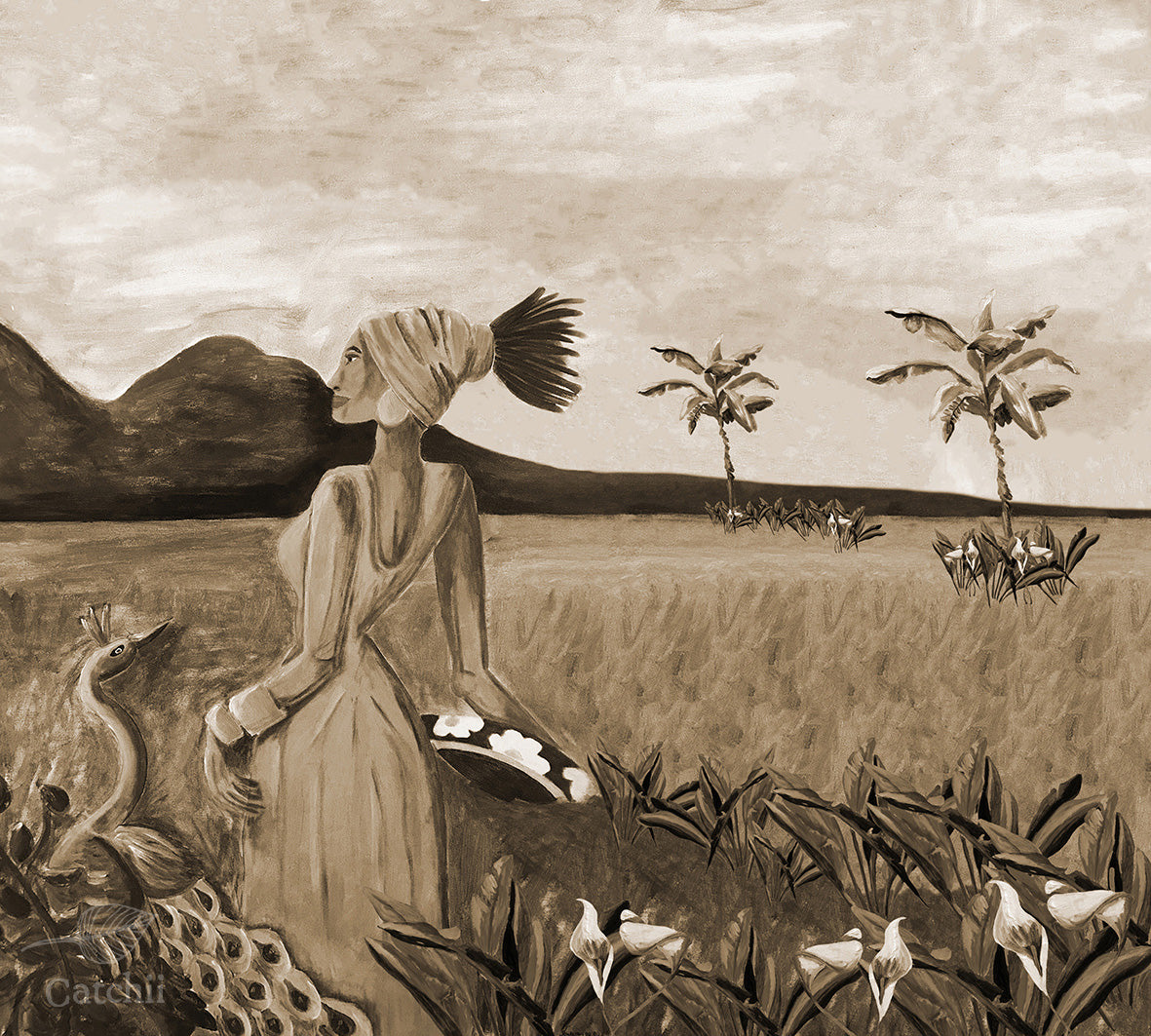 Mural Sunset lady