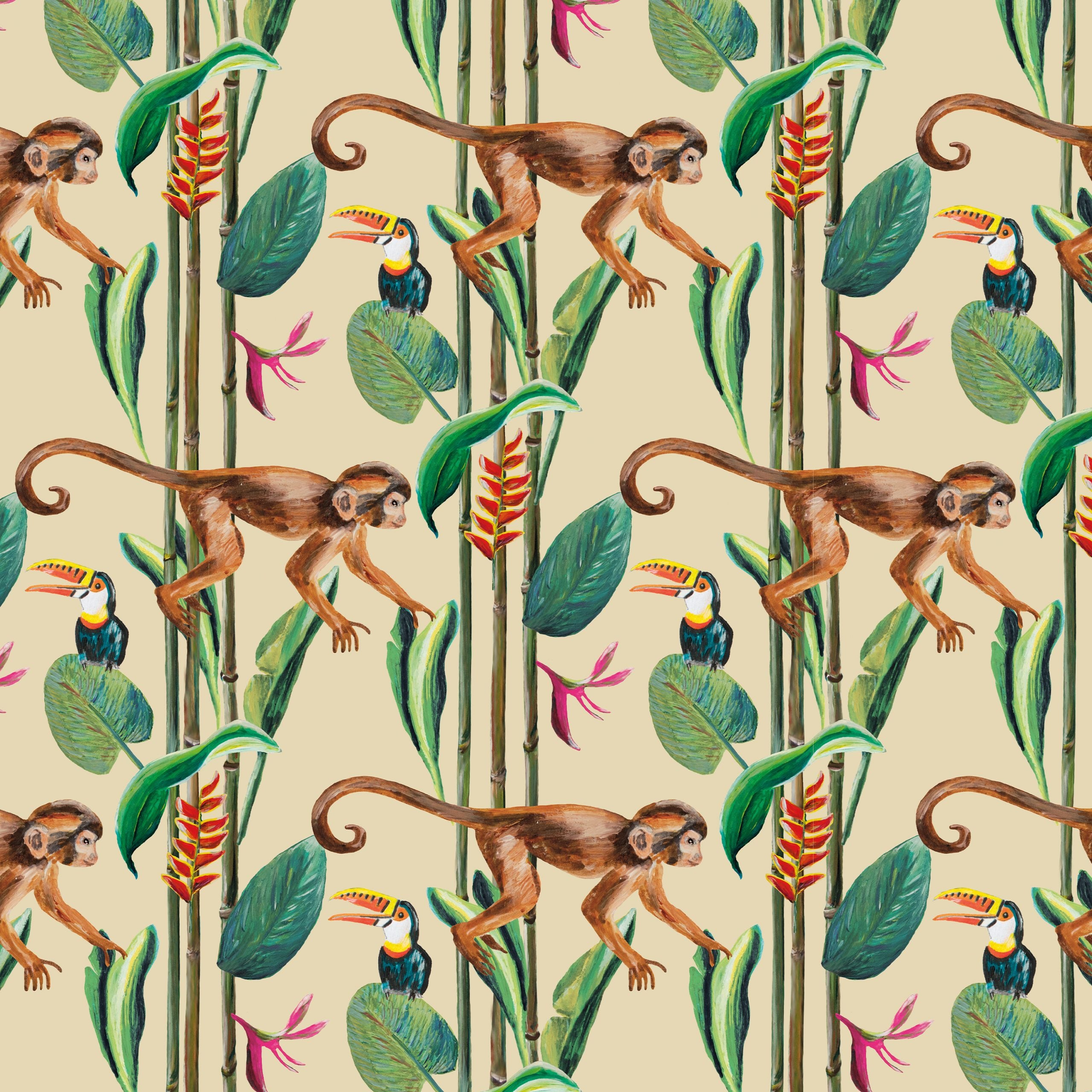 Behang Wild Monkeys