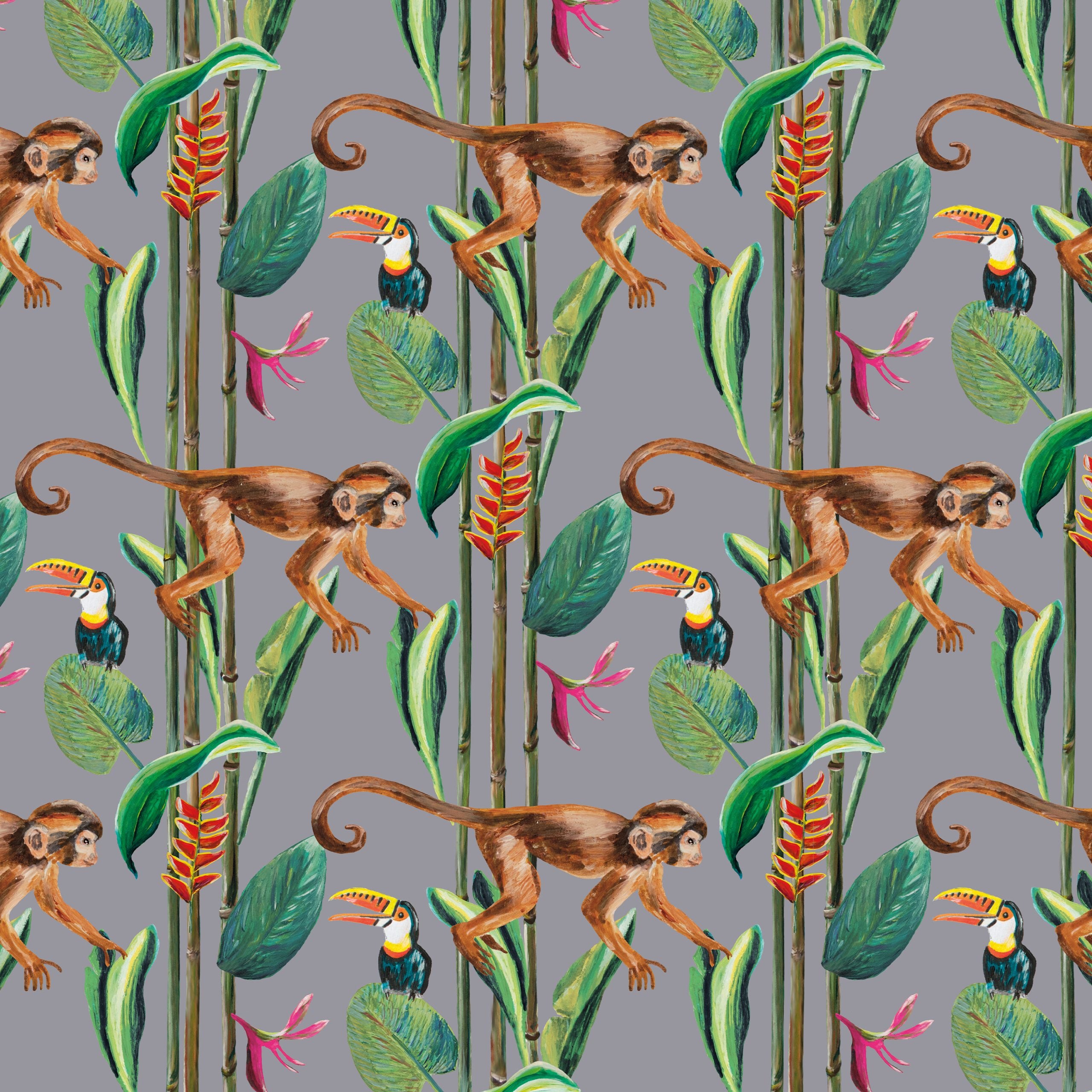 Behang Wild Monkeys