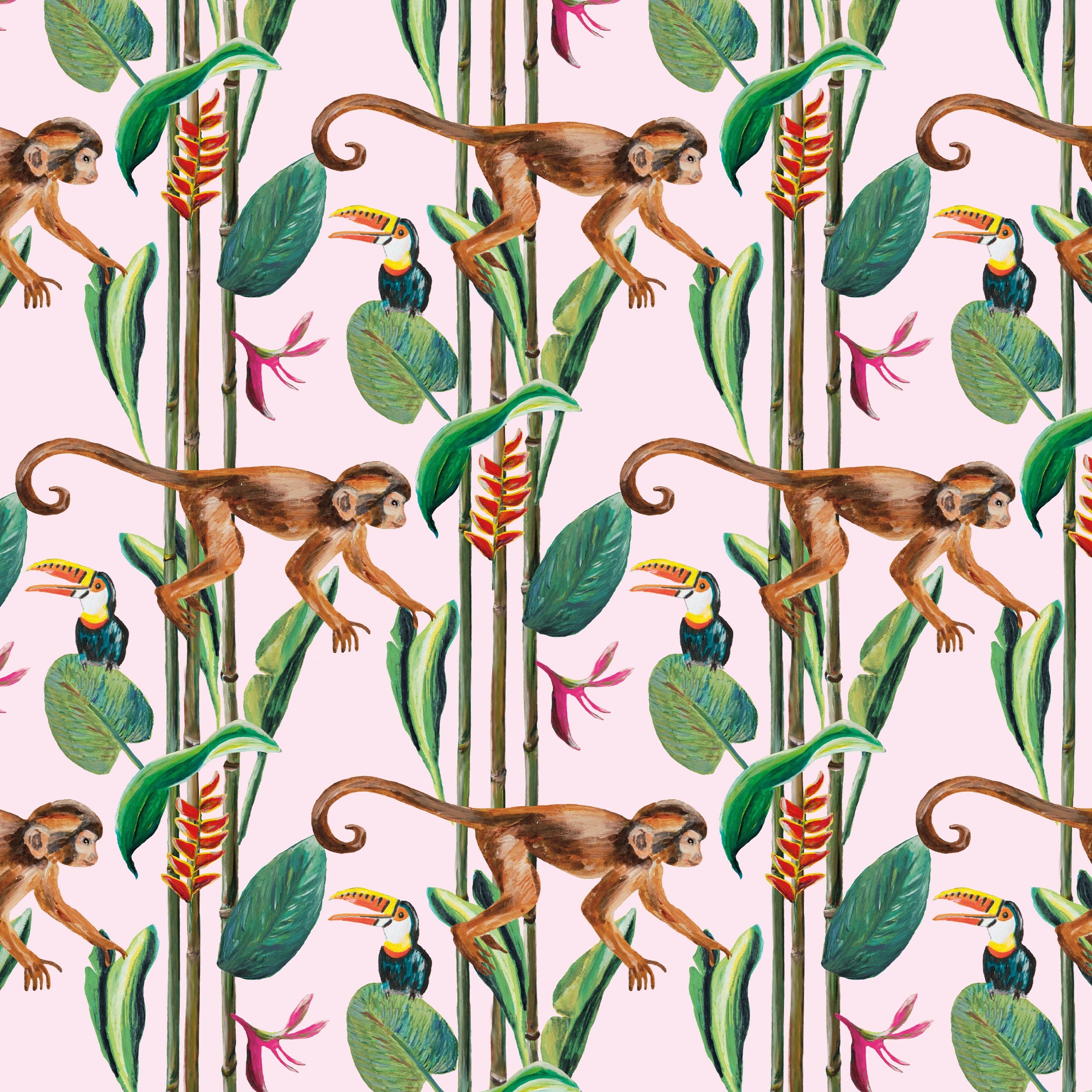 Behang Wild Monkeys