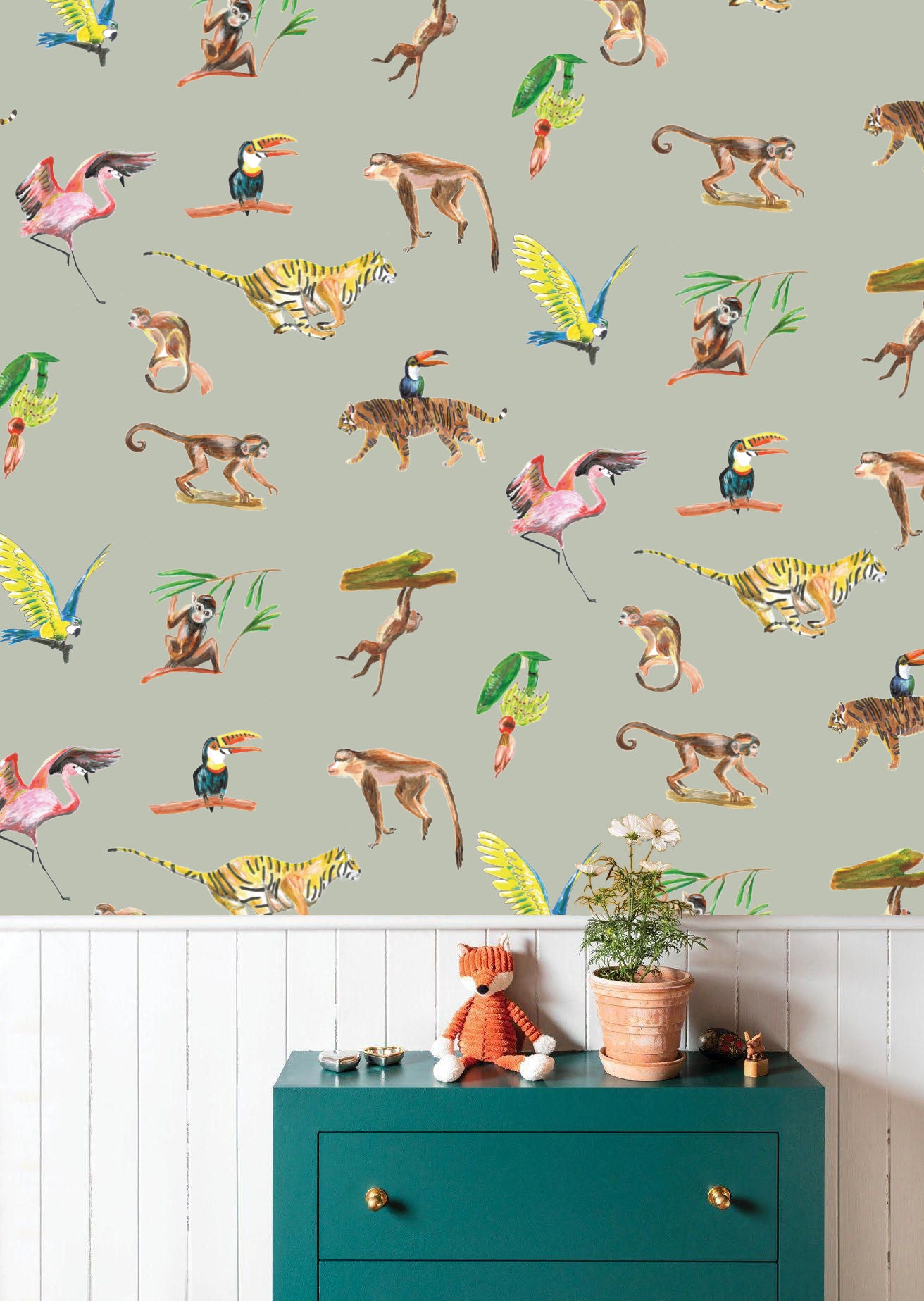 Behang dieren Colorful Wildlife