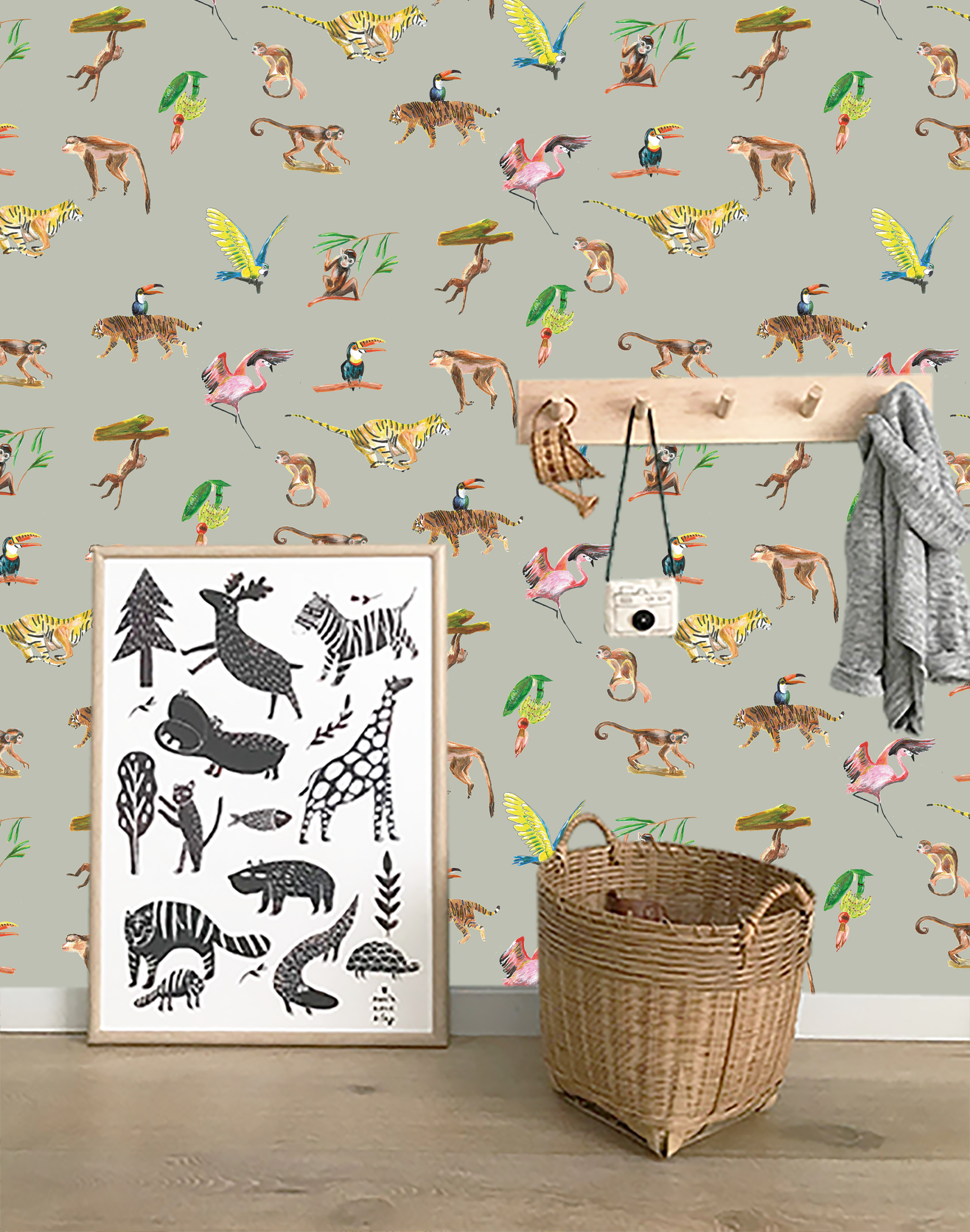 Behang dieren Colorful Wildlife