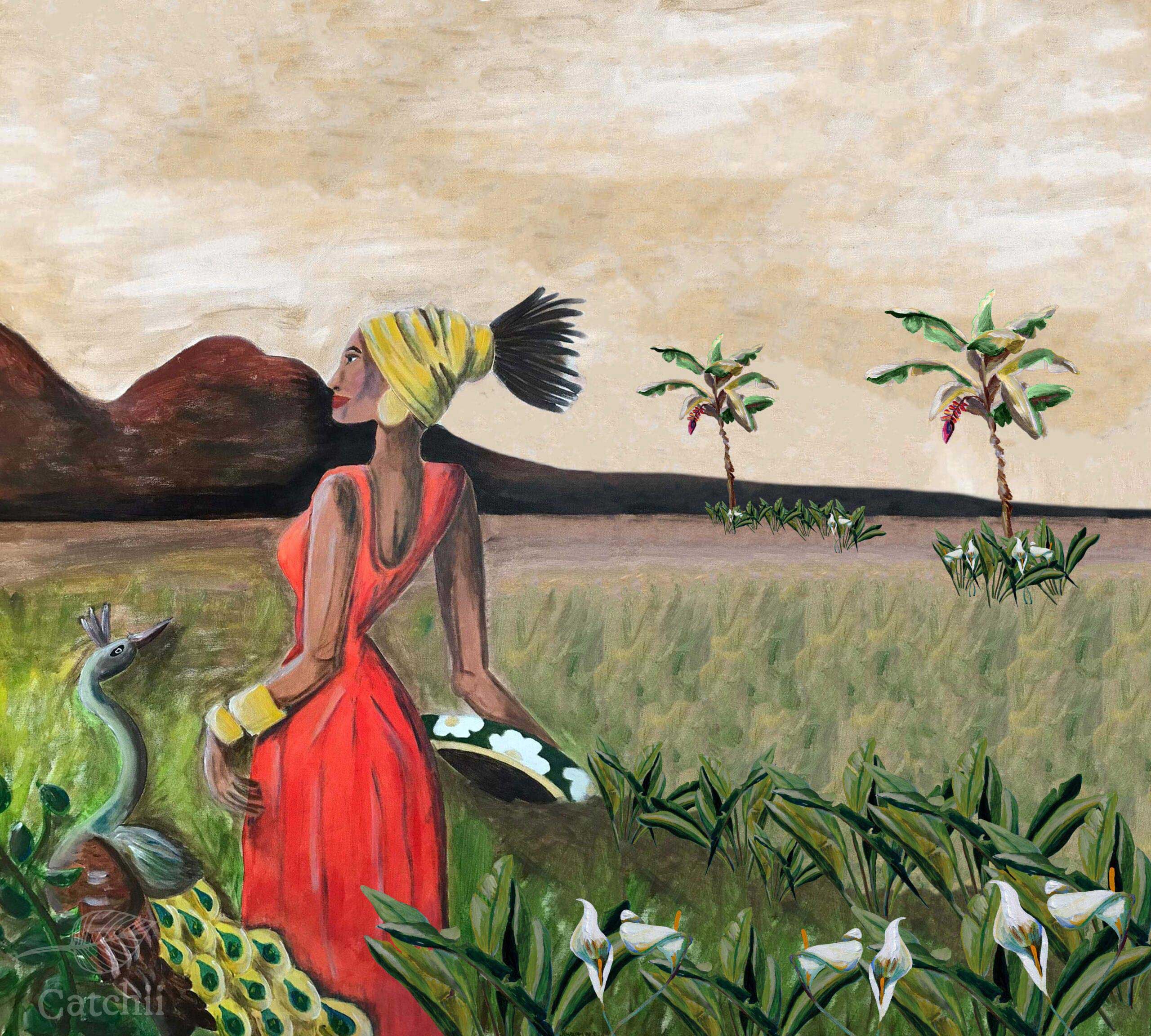 Mural Sunset lady