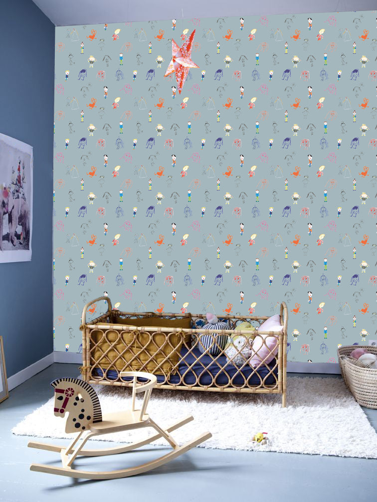 Behang poppetjes Felice en Ghislaine