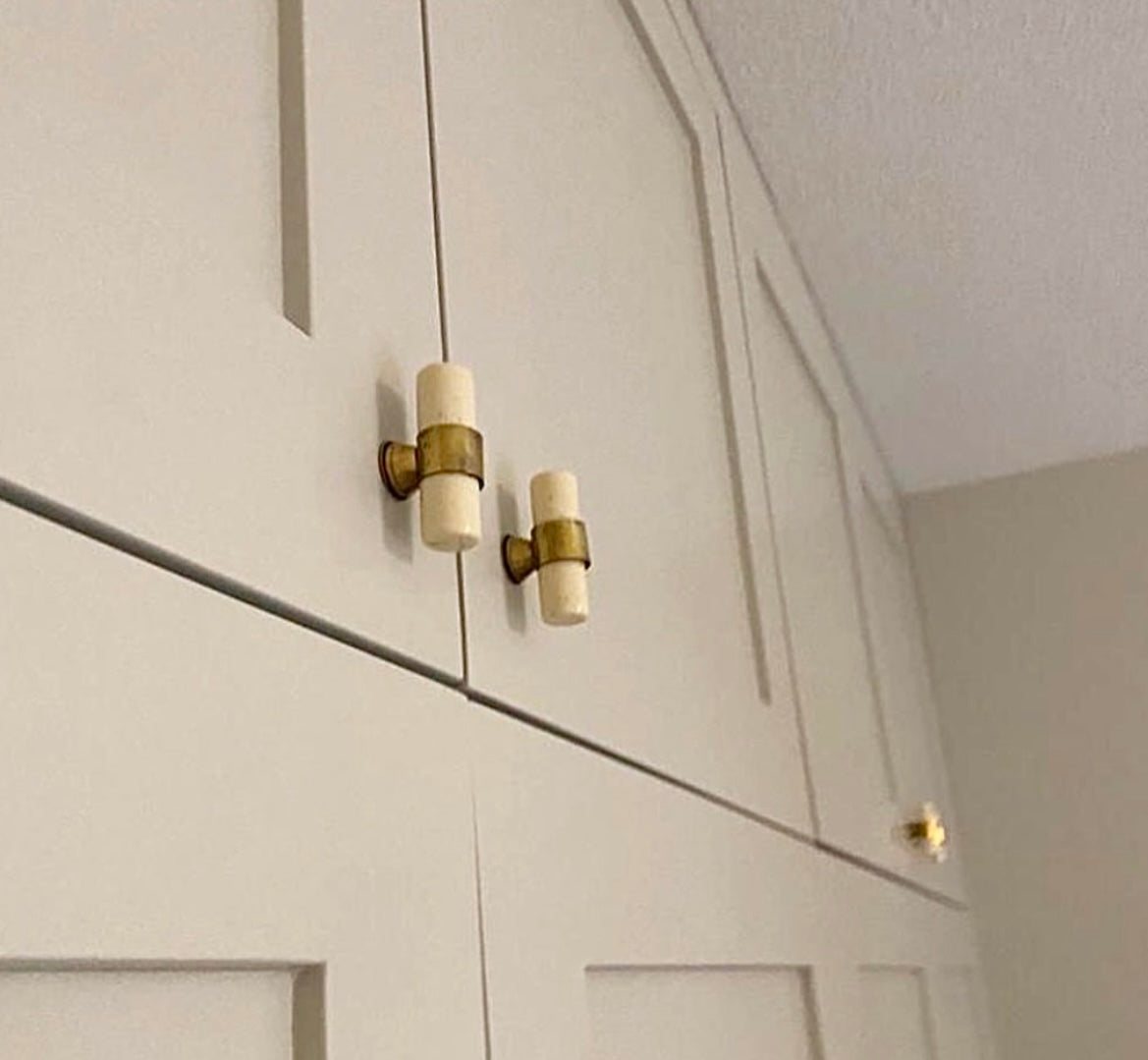 Deurknopje off white messing