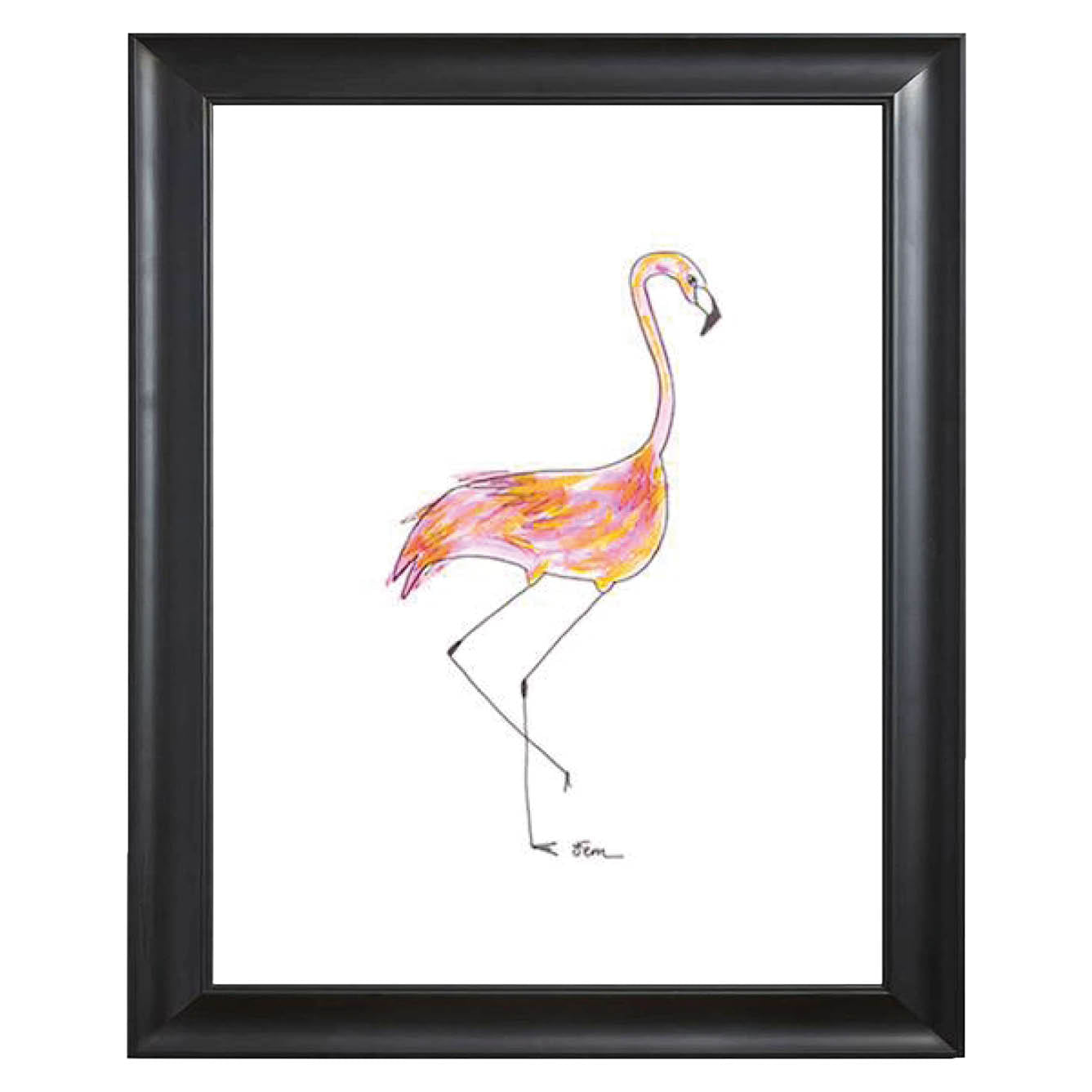 Art print flamingo head side