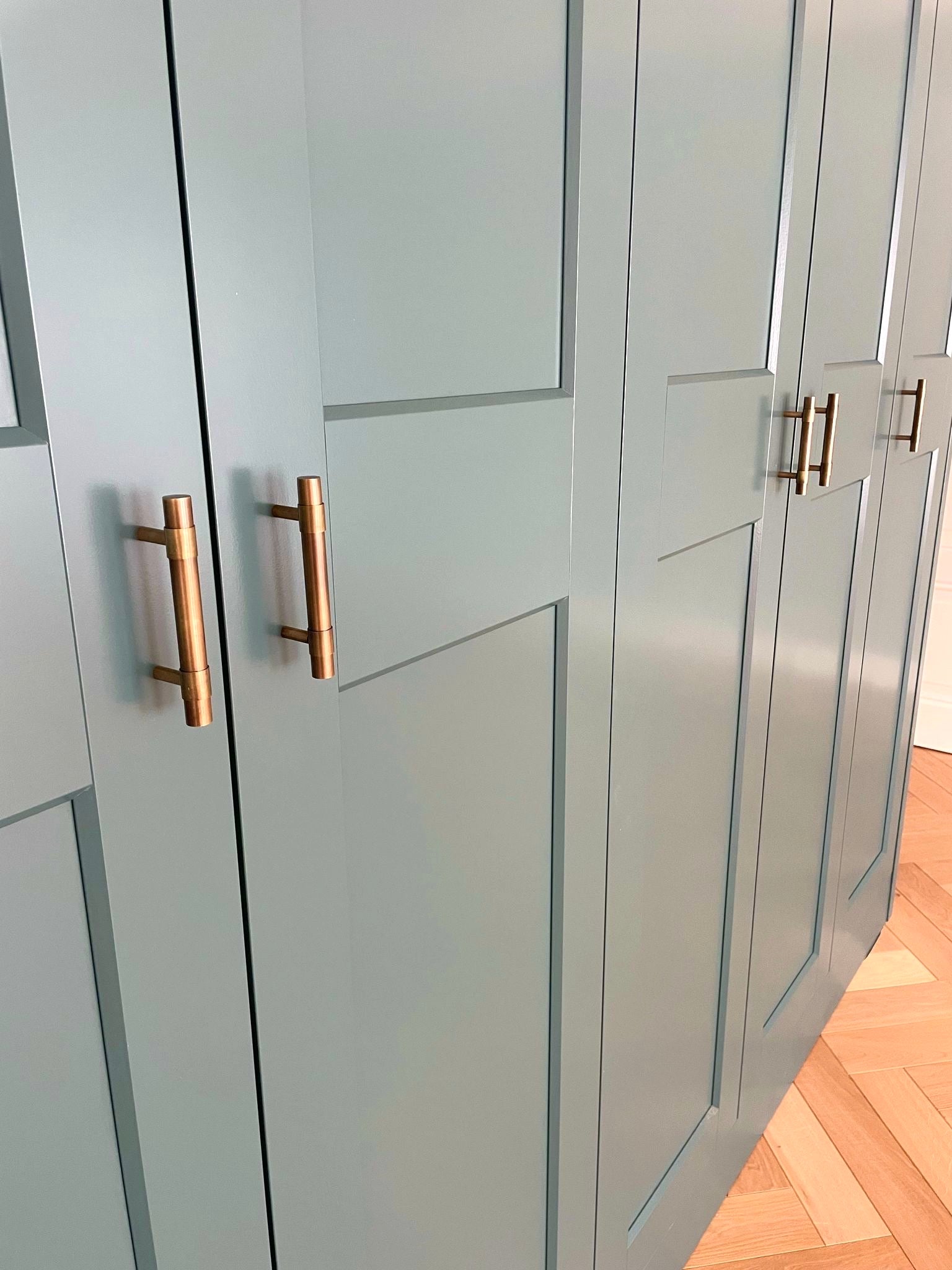 Patinated brass cabinet pull medium