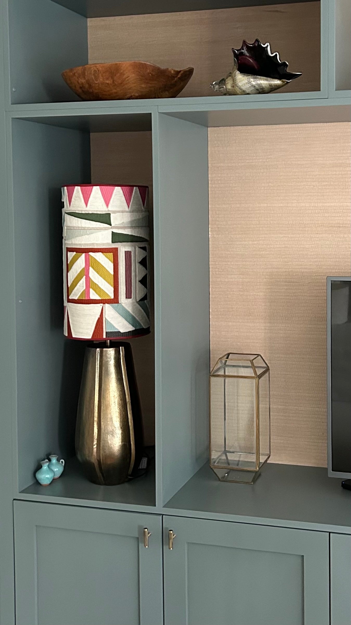 Behang houtfineer beige
