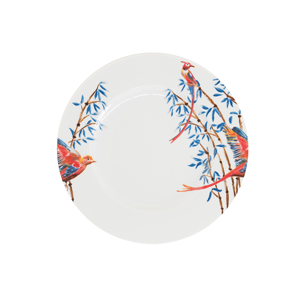 4x Breakfast plates Bamboo & Singing Birds