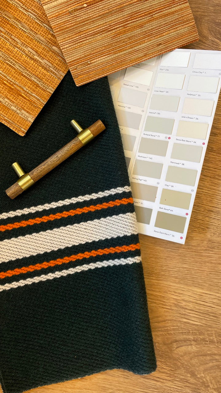 Bamboe behang warm oranje